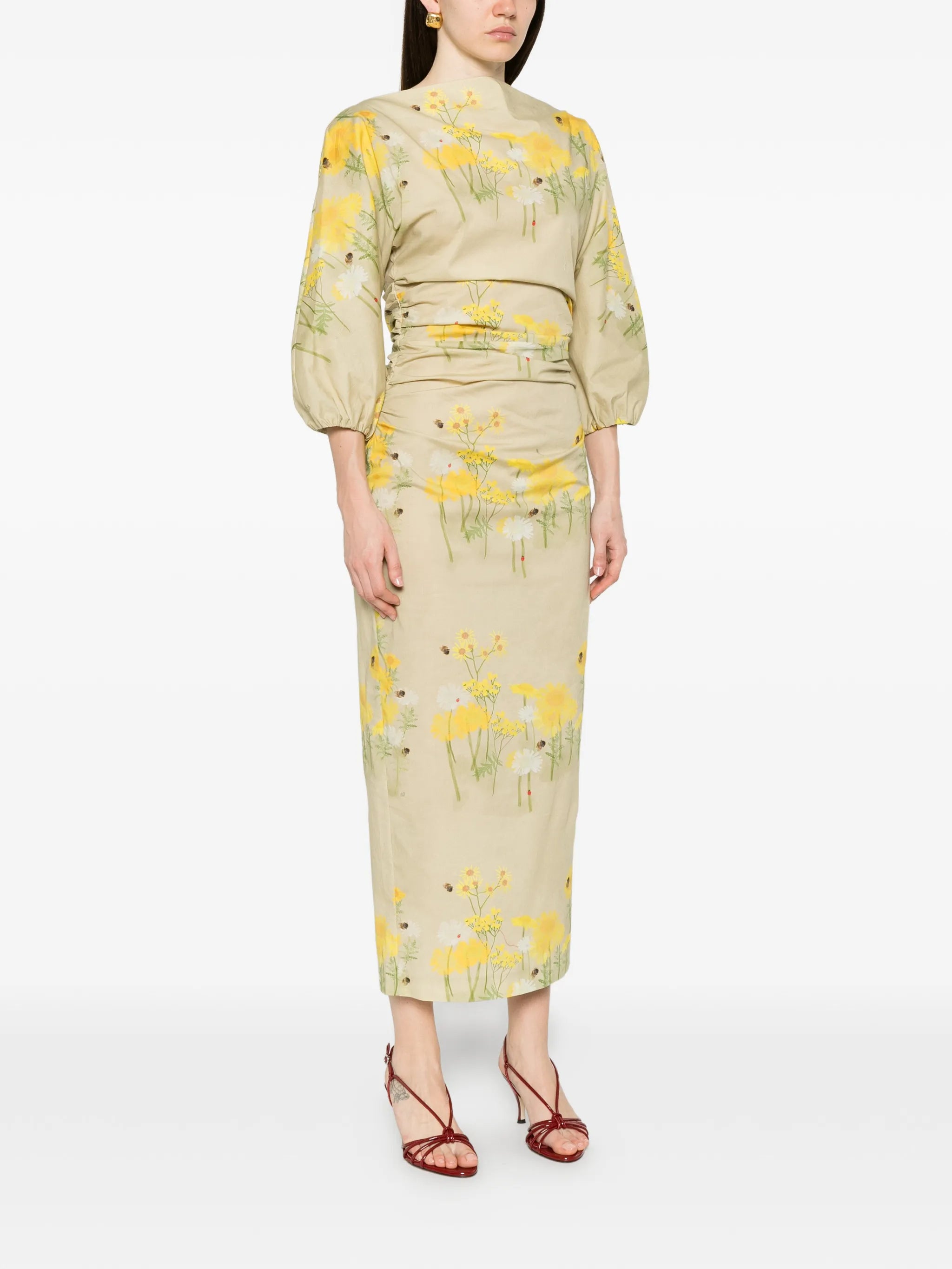 Ezra floral-print midi dress
