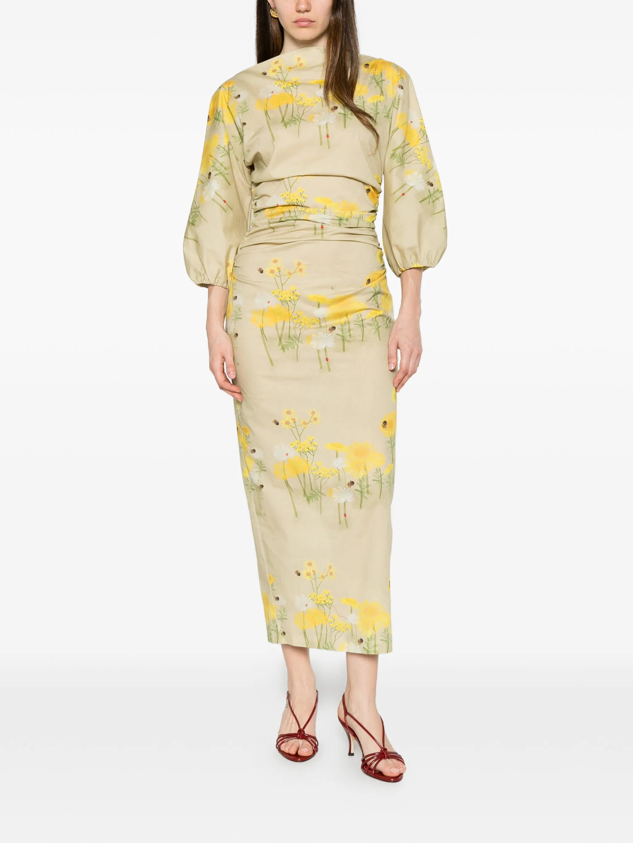 Ezra floral-print midi dress