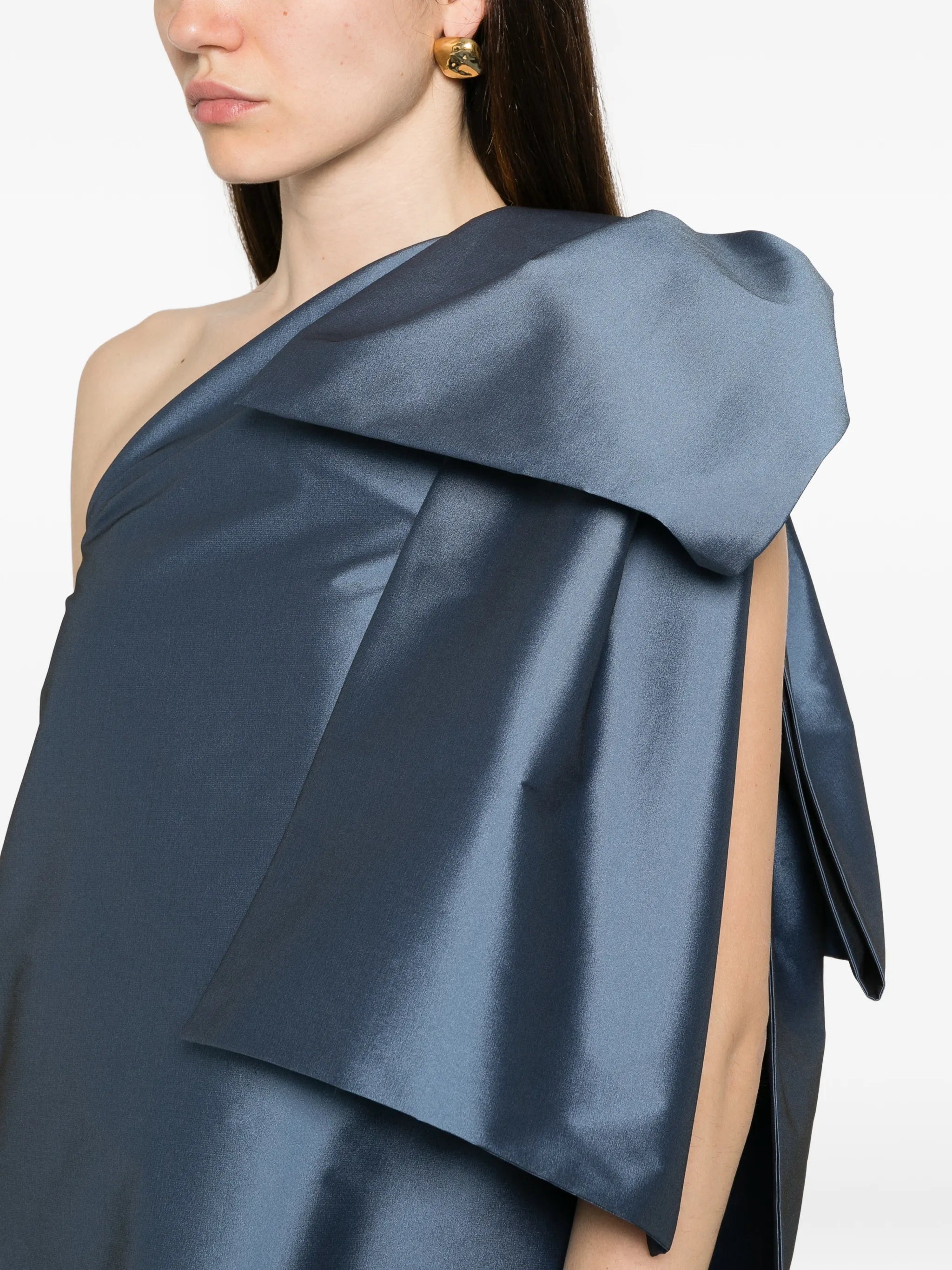 Winnette one-shoulder bow mini dress
