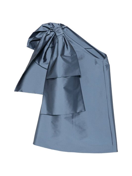 Winnette one-shoulder bow mini dress
