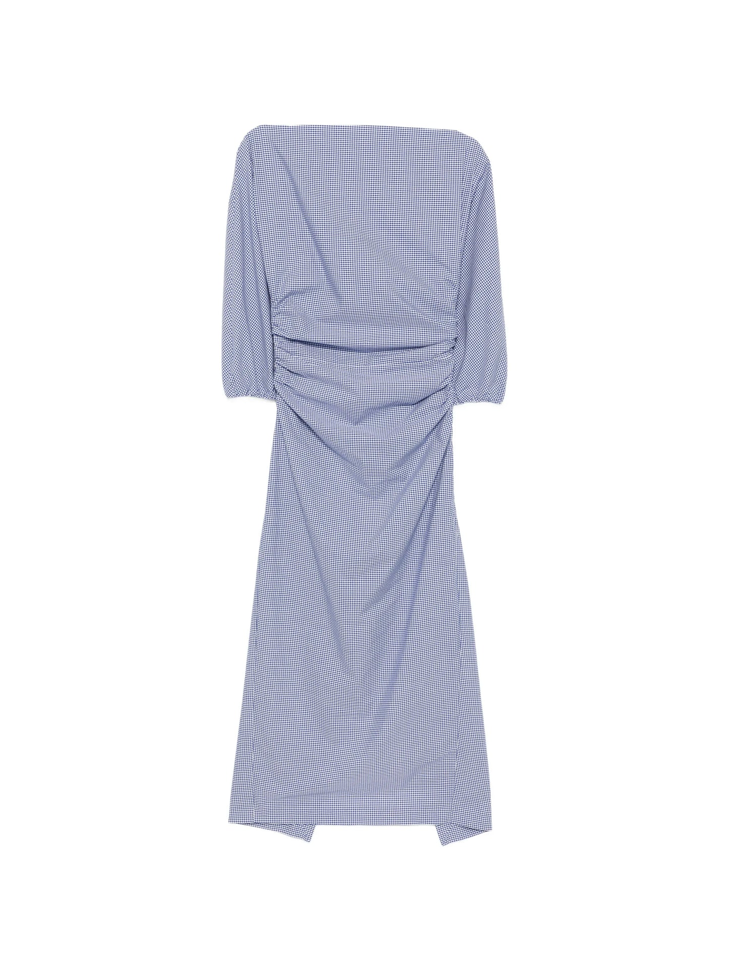 Ezra gingham-check ruched mini dress