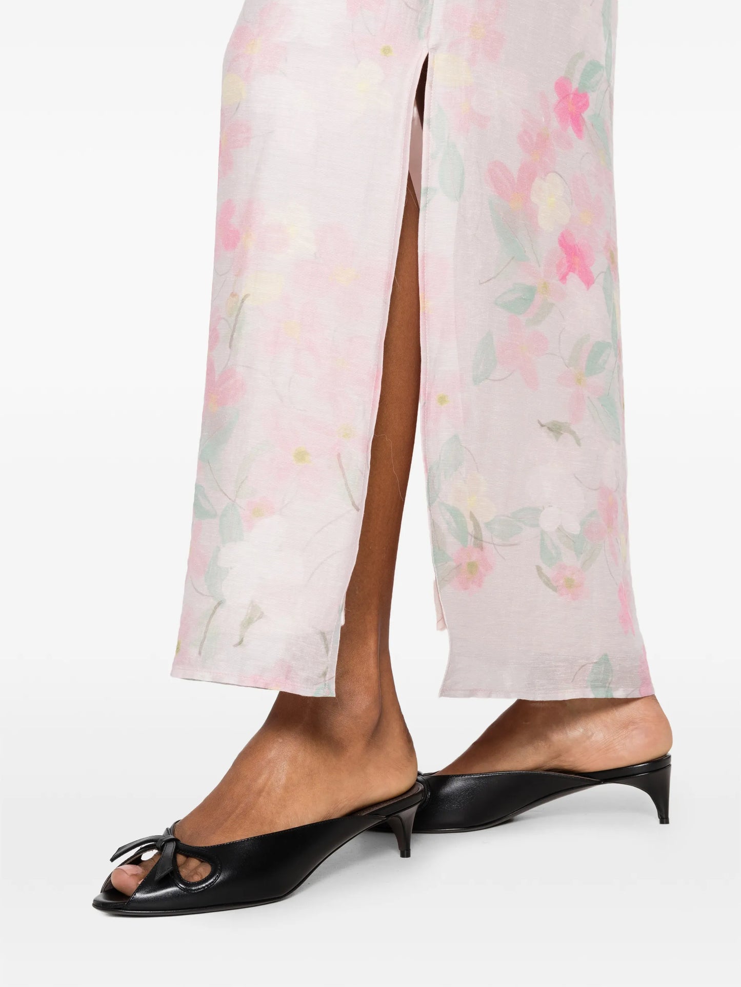 Elora floral-print strapless midi dress