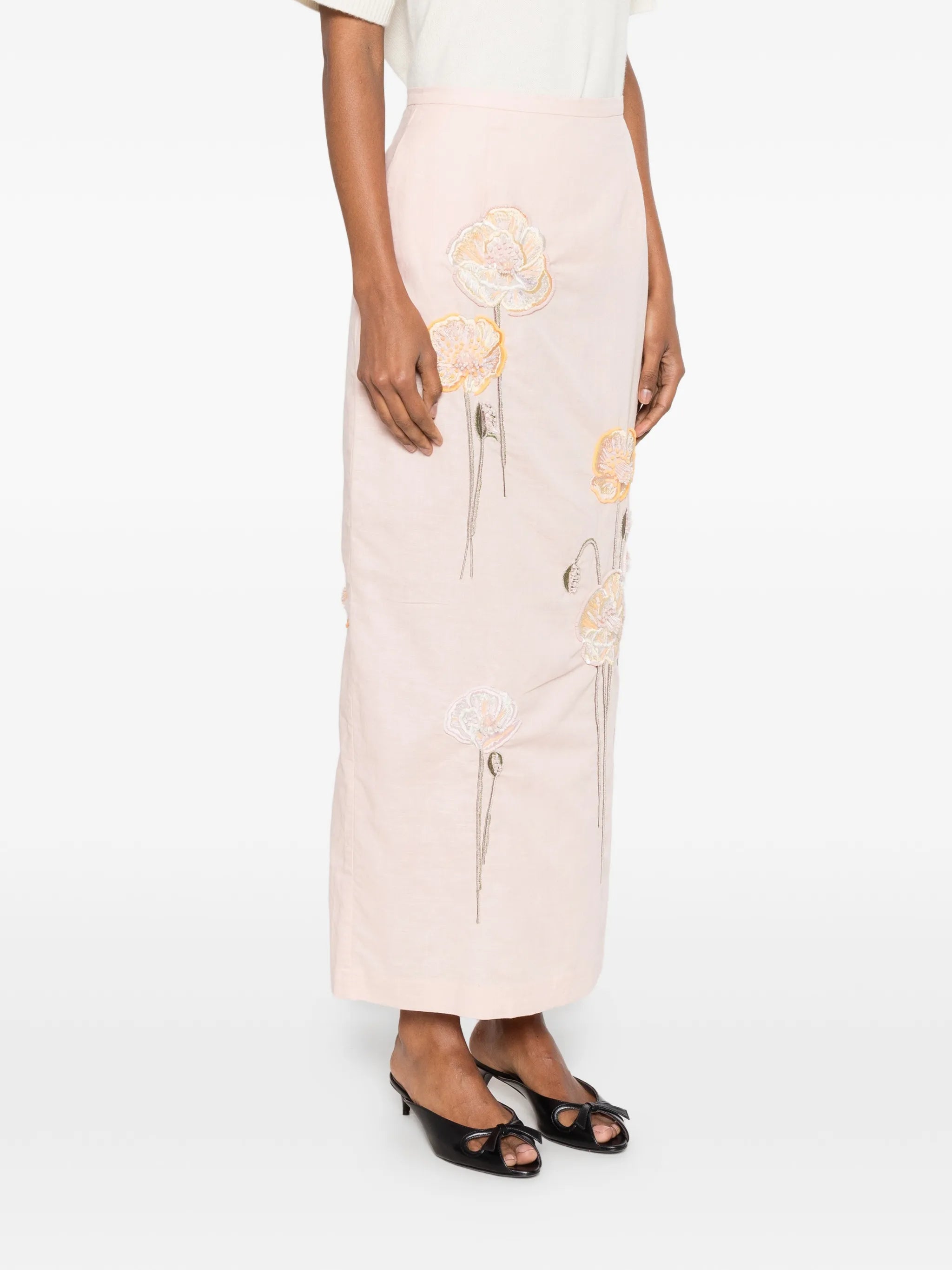 Norma embroidered midi skirt