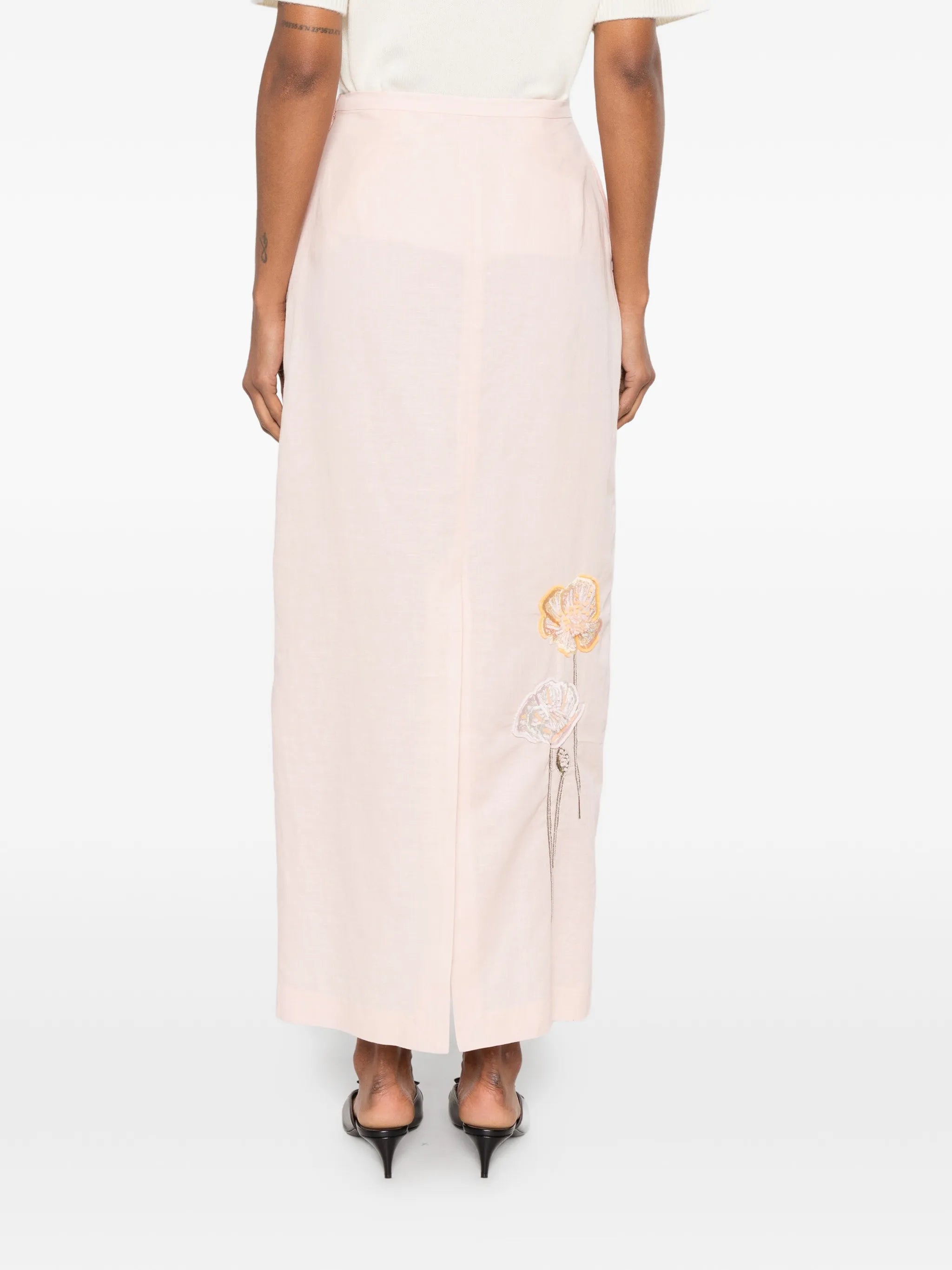 Norma embroidered midi skirt