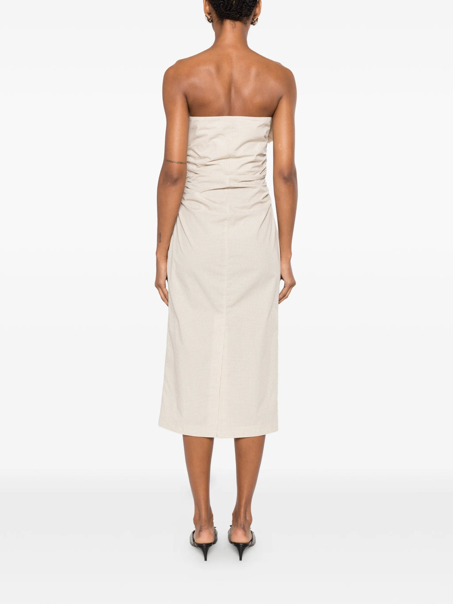 Vera flower-brooch midi dress
