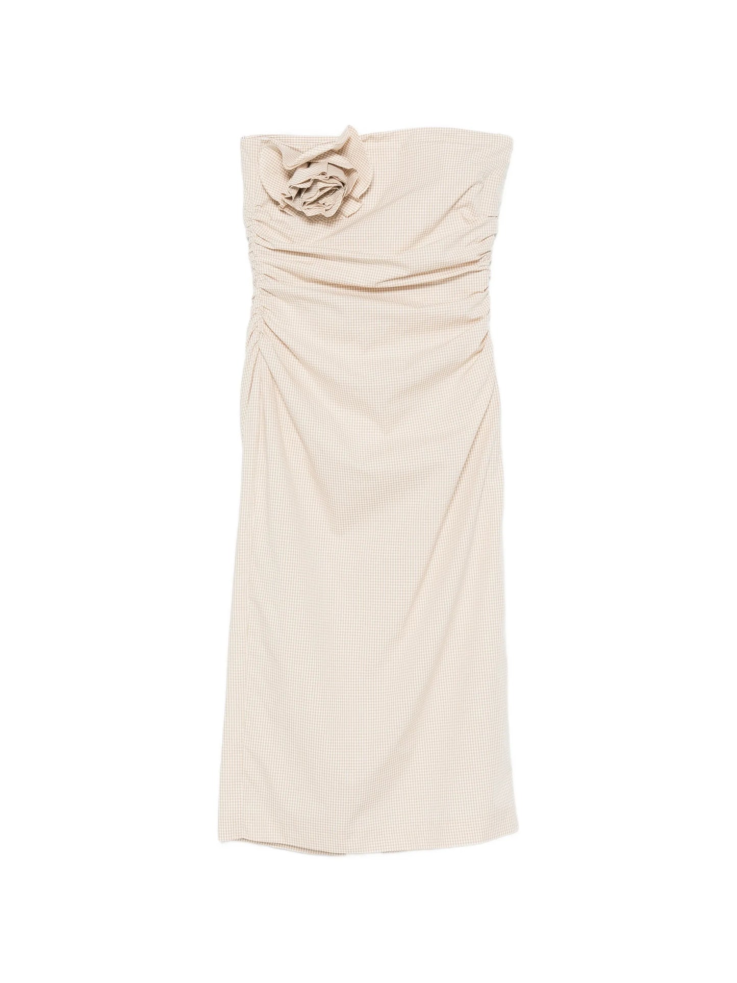 Vera flower-brooch midi dress