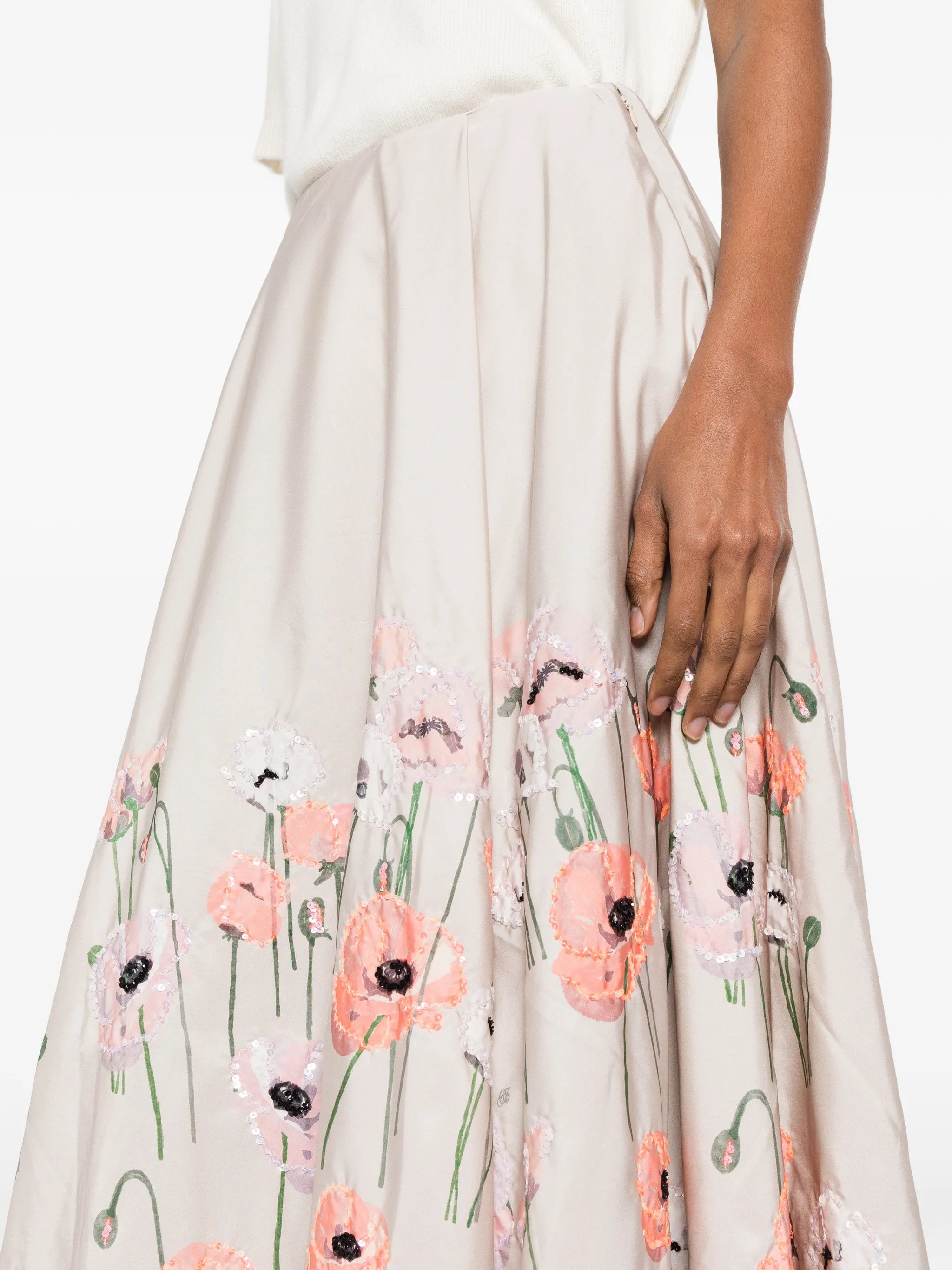 Kennedy floral-embroidered maxi skirt