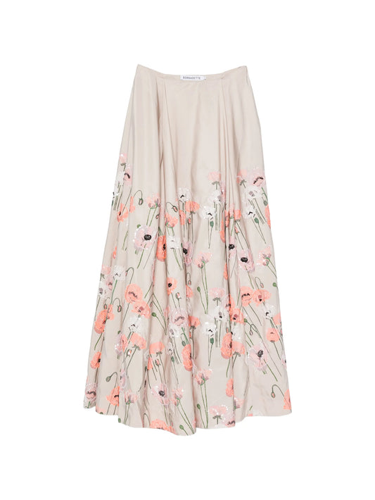 Kennedy floral-embroidered maxi skirt