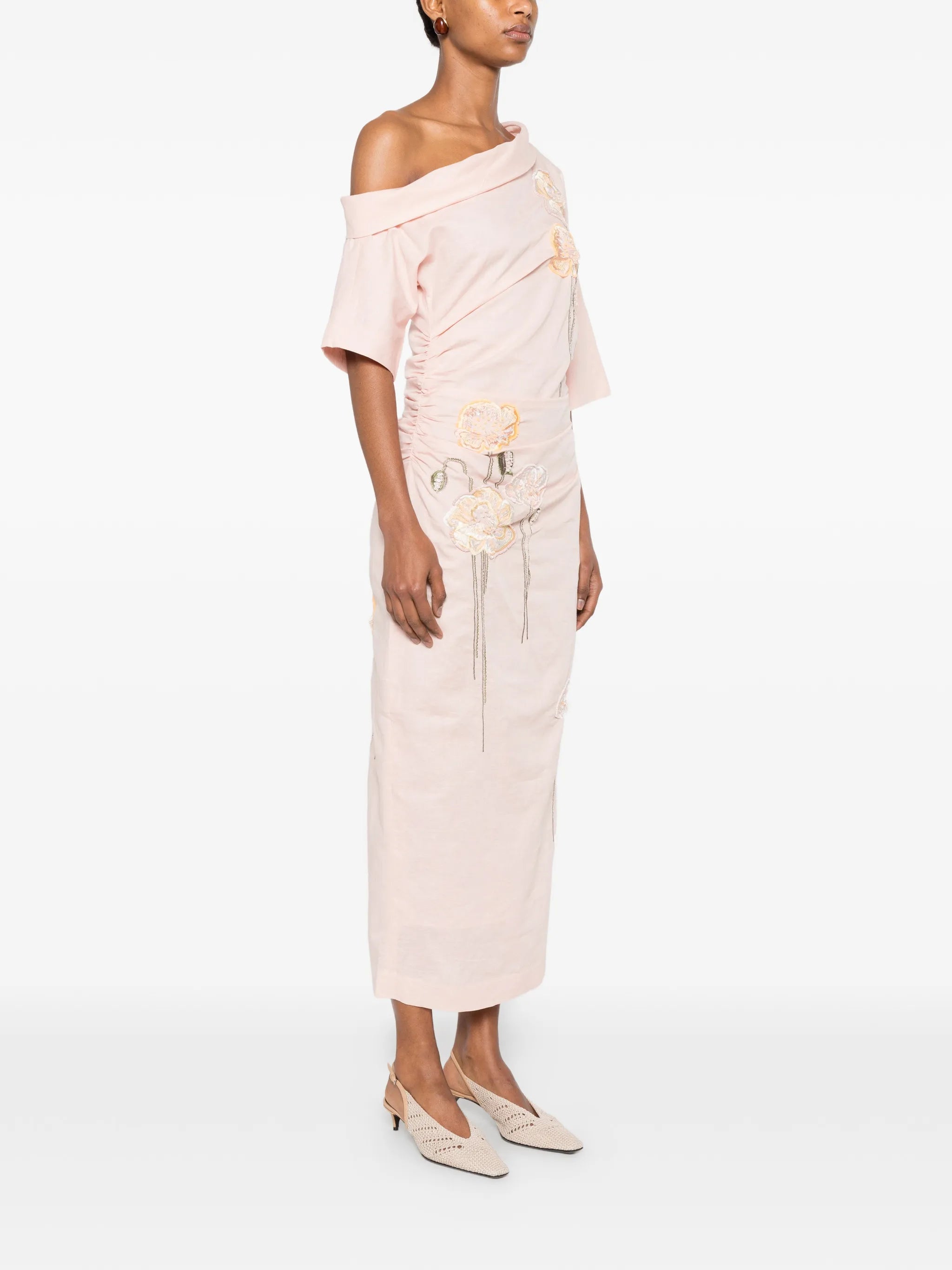 Bowery floral-embroidered dress