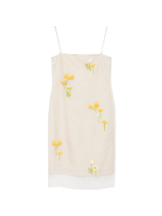 Rachel floral-embroidered midi dress