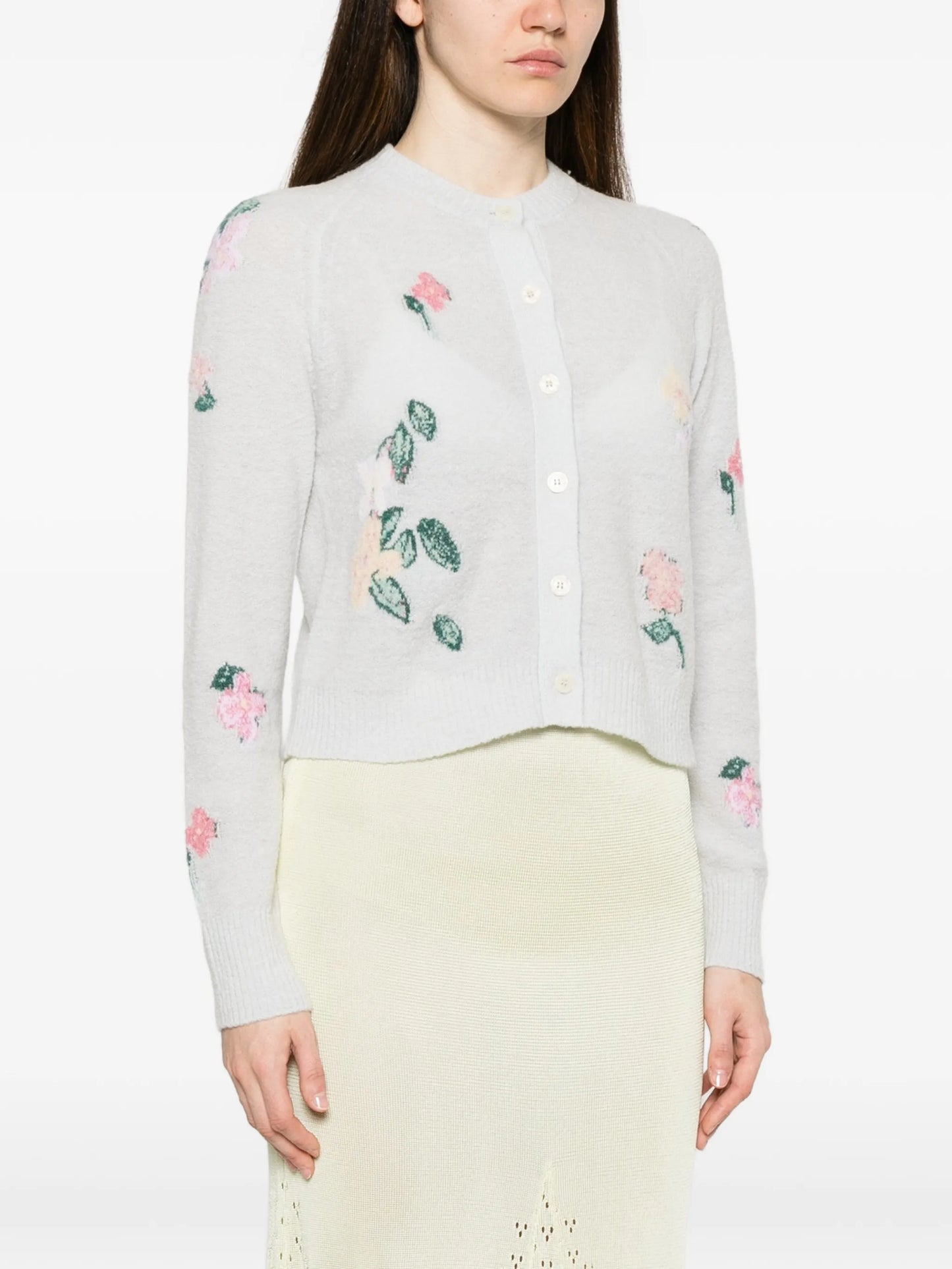 Clemence floral-intarsia cardigan