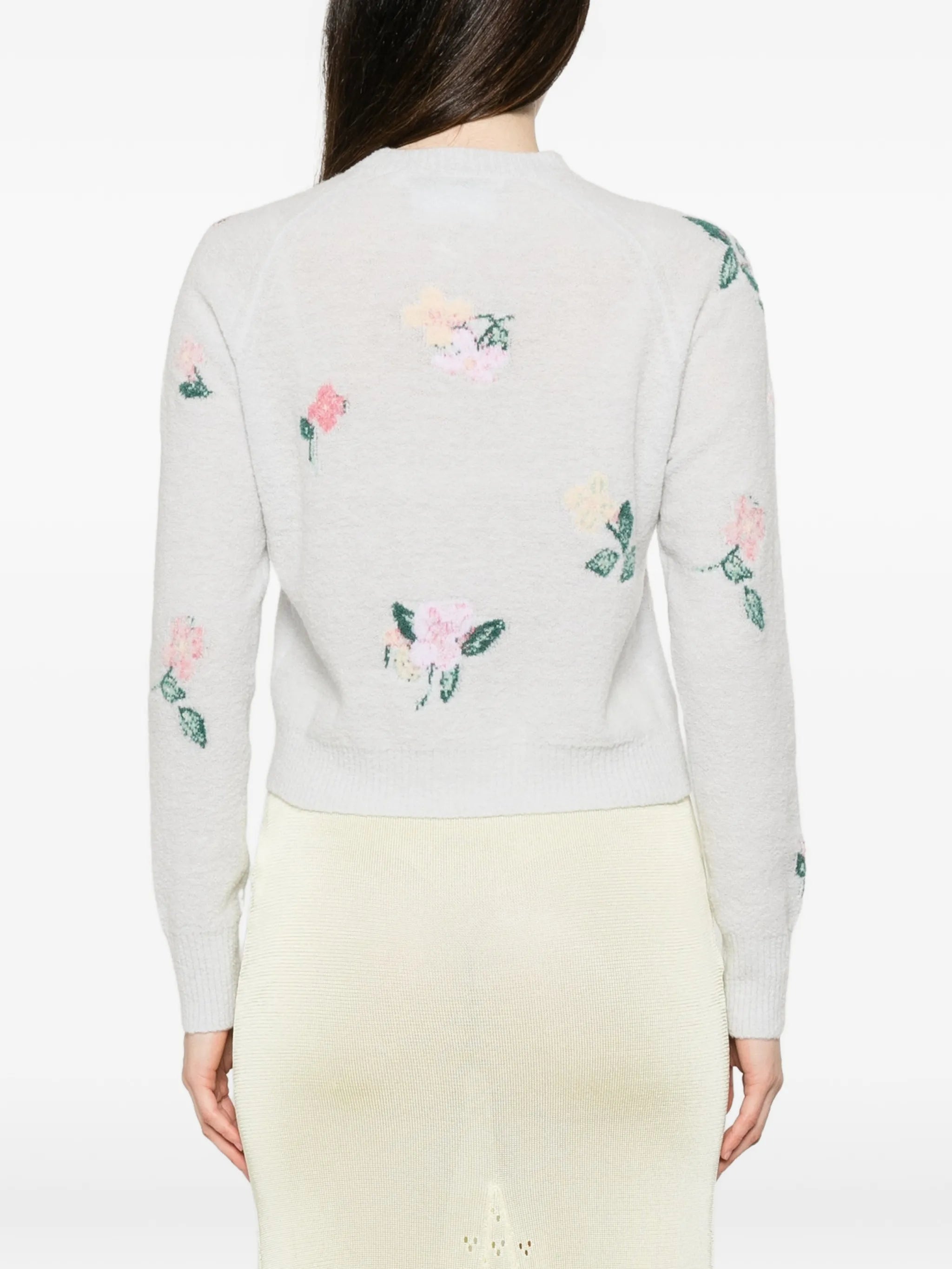 Clemence floral-intarsia cardigan