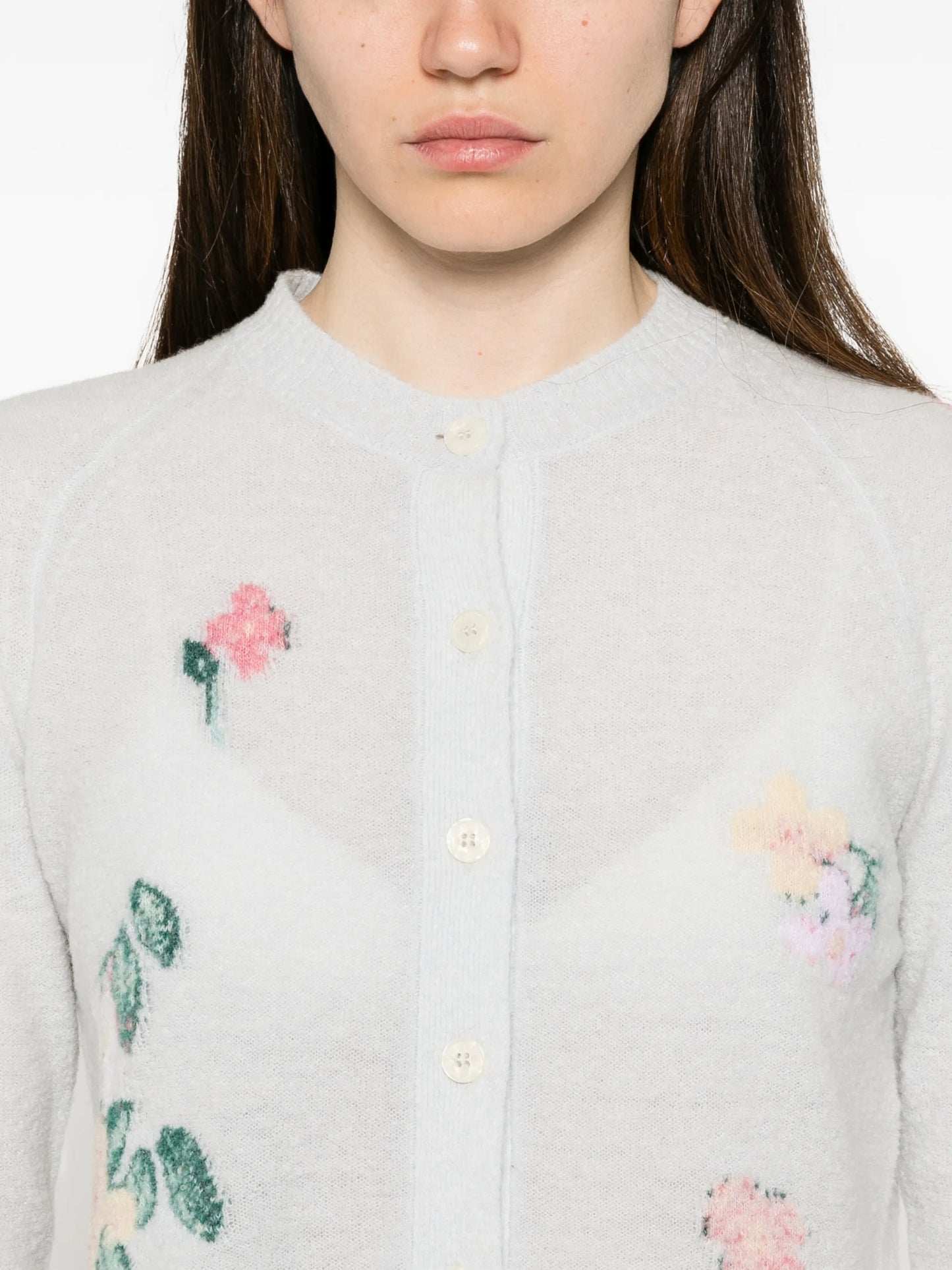 Clemence floral-intarsia cardigan