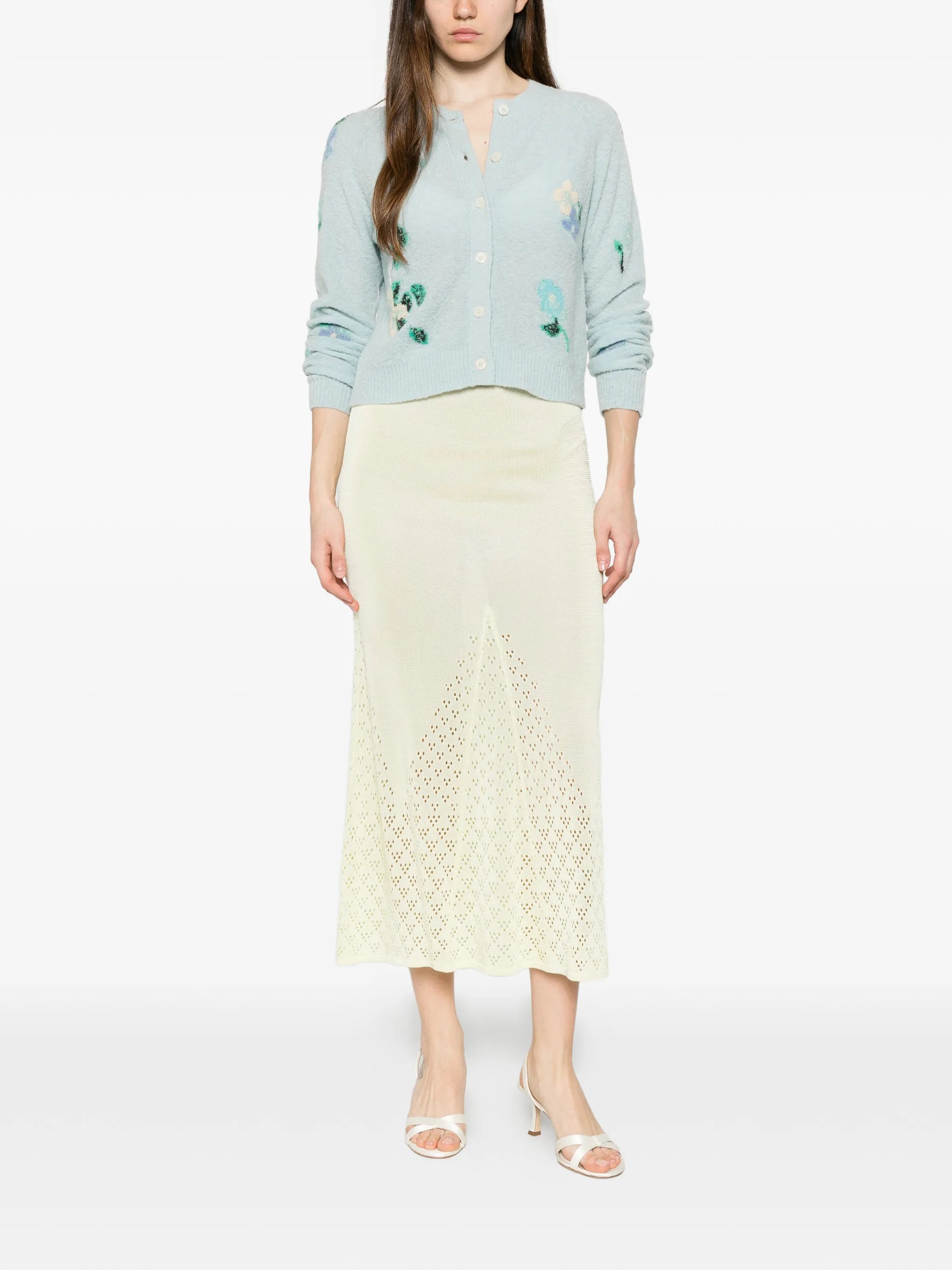 Clemence intarsia-knit cardigan