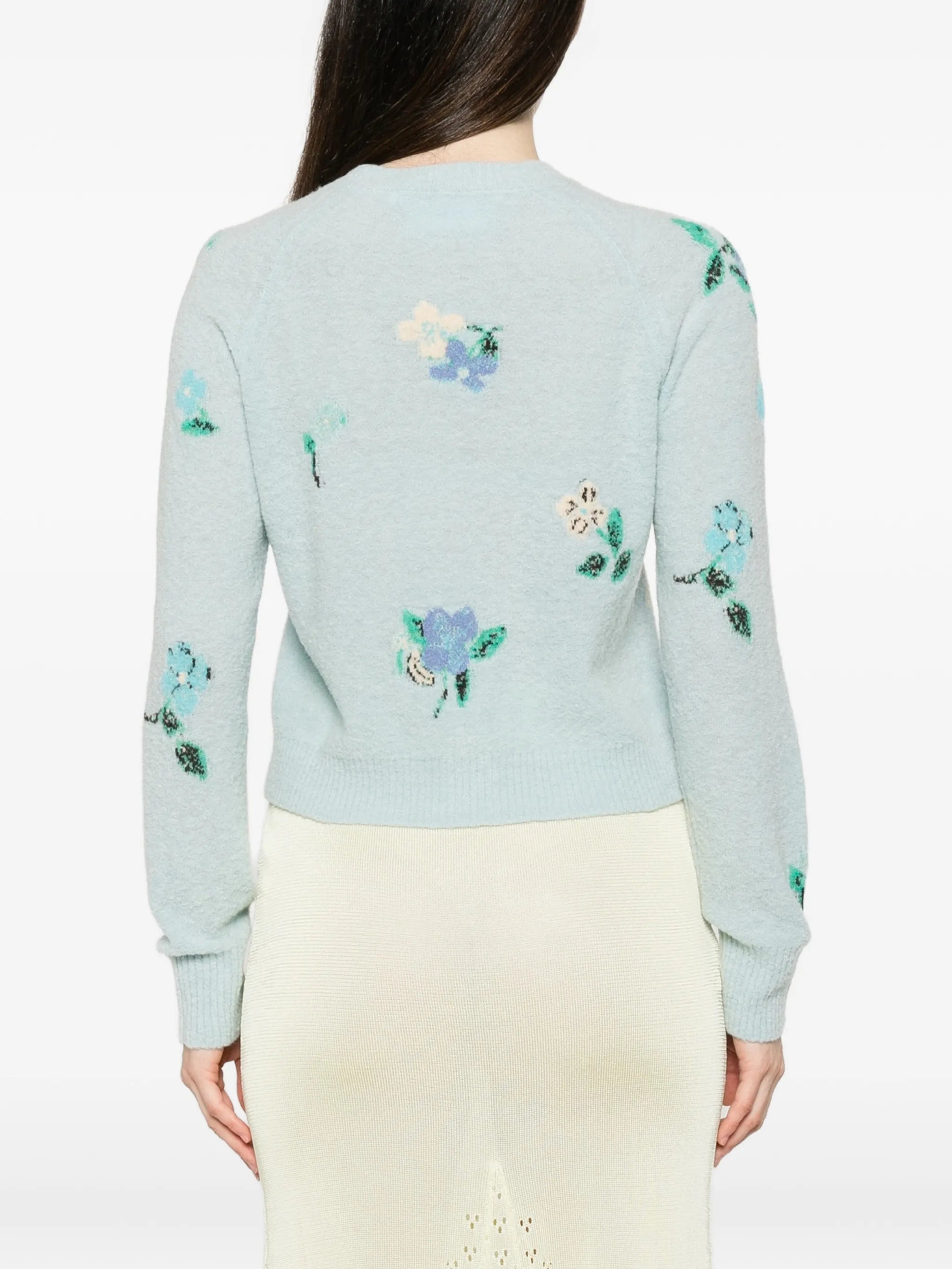 Clemence floral-intarsia cardigan