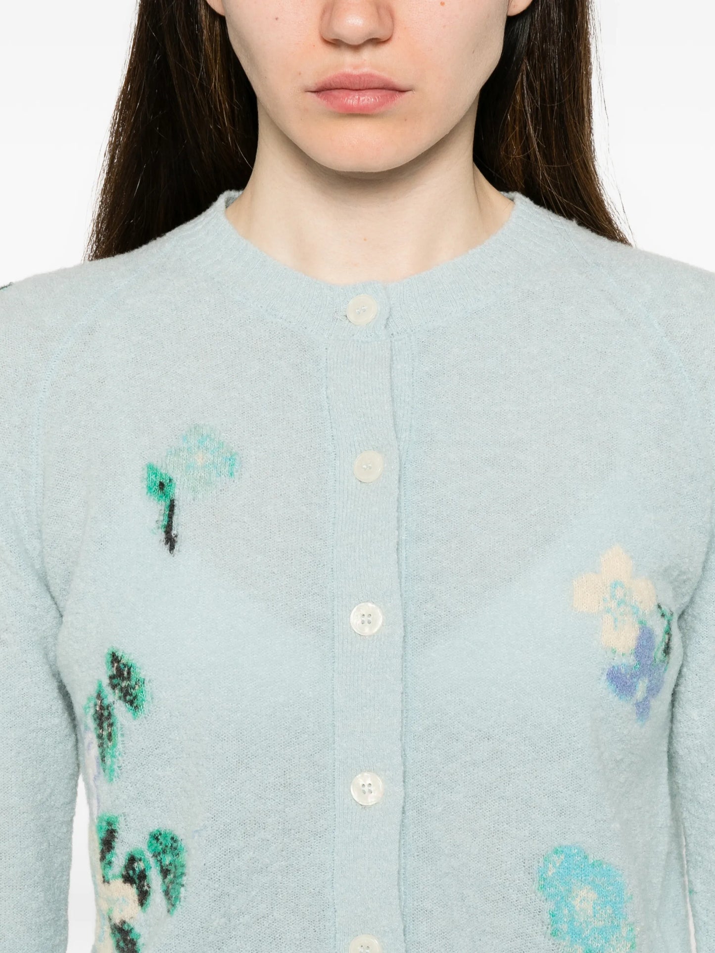 Clemence floral-intarsia cardigan