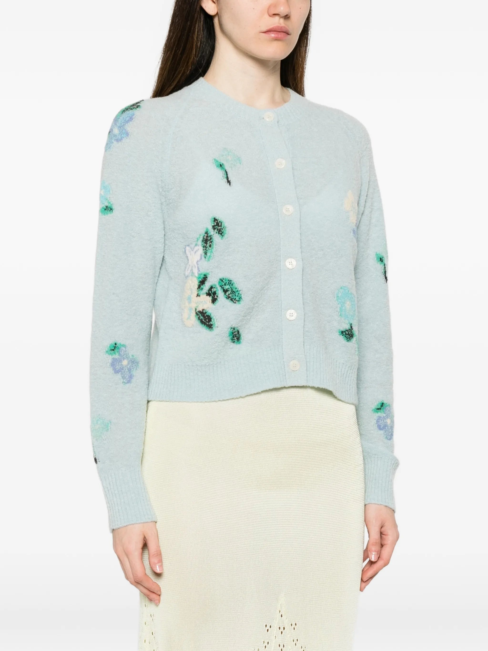 Clemence floral-intarsia cardigan