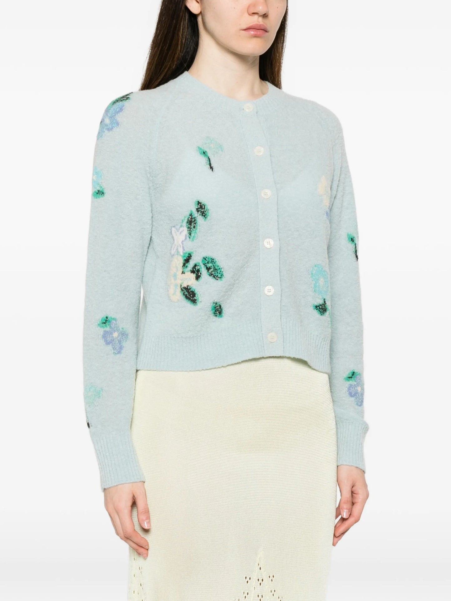 Clemence intarsia-knit cardigan