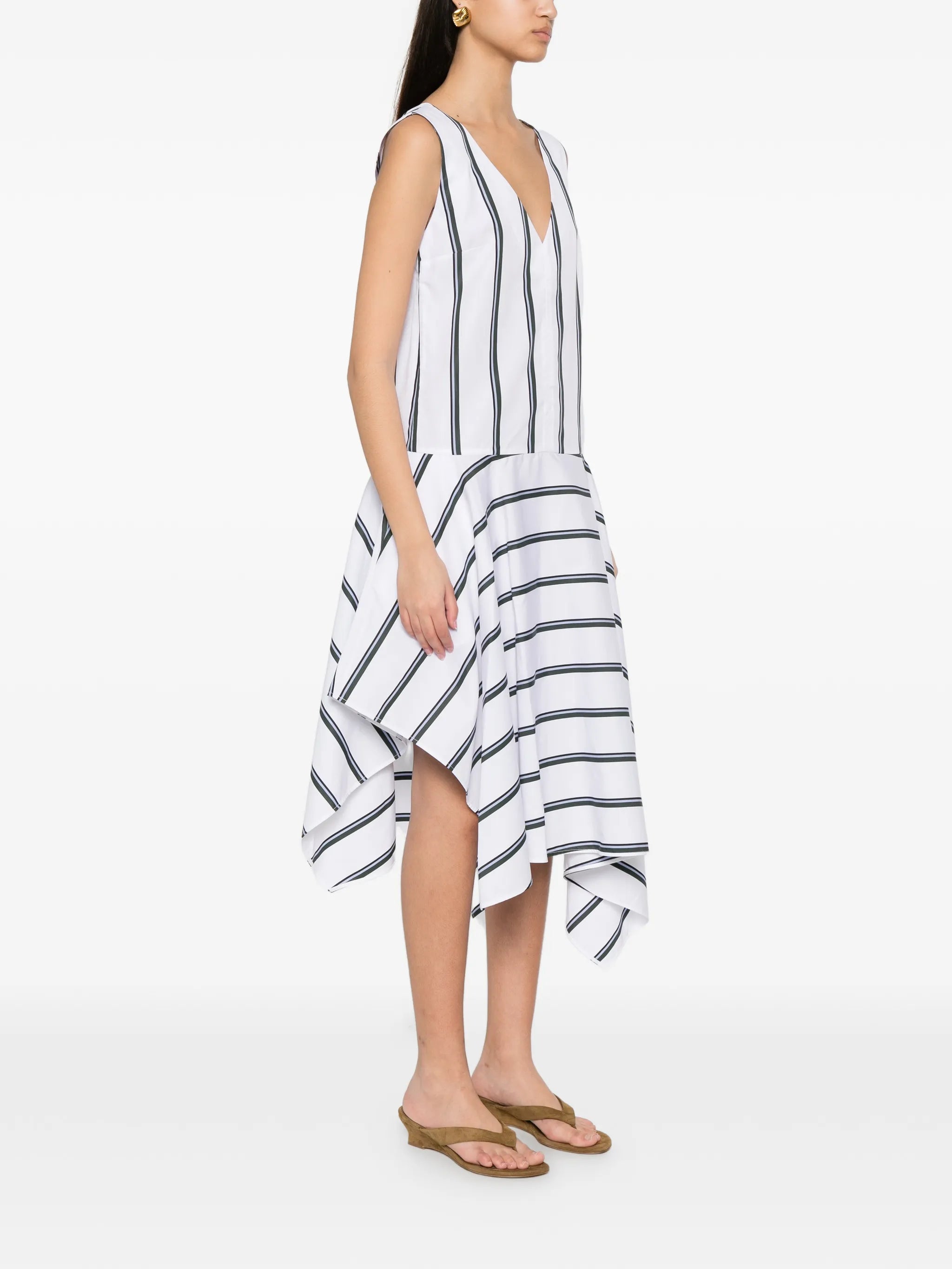 Beatriz striped handkerchief-hem dress