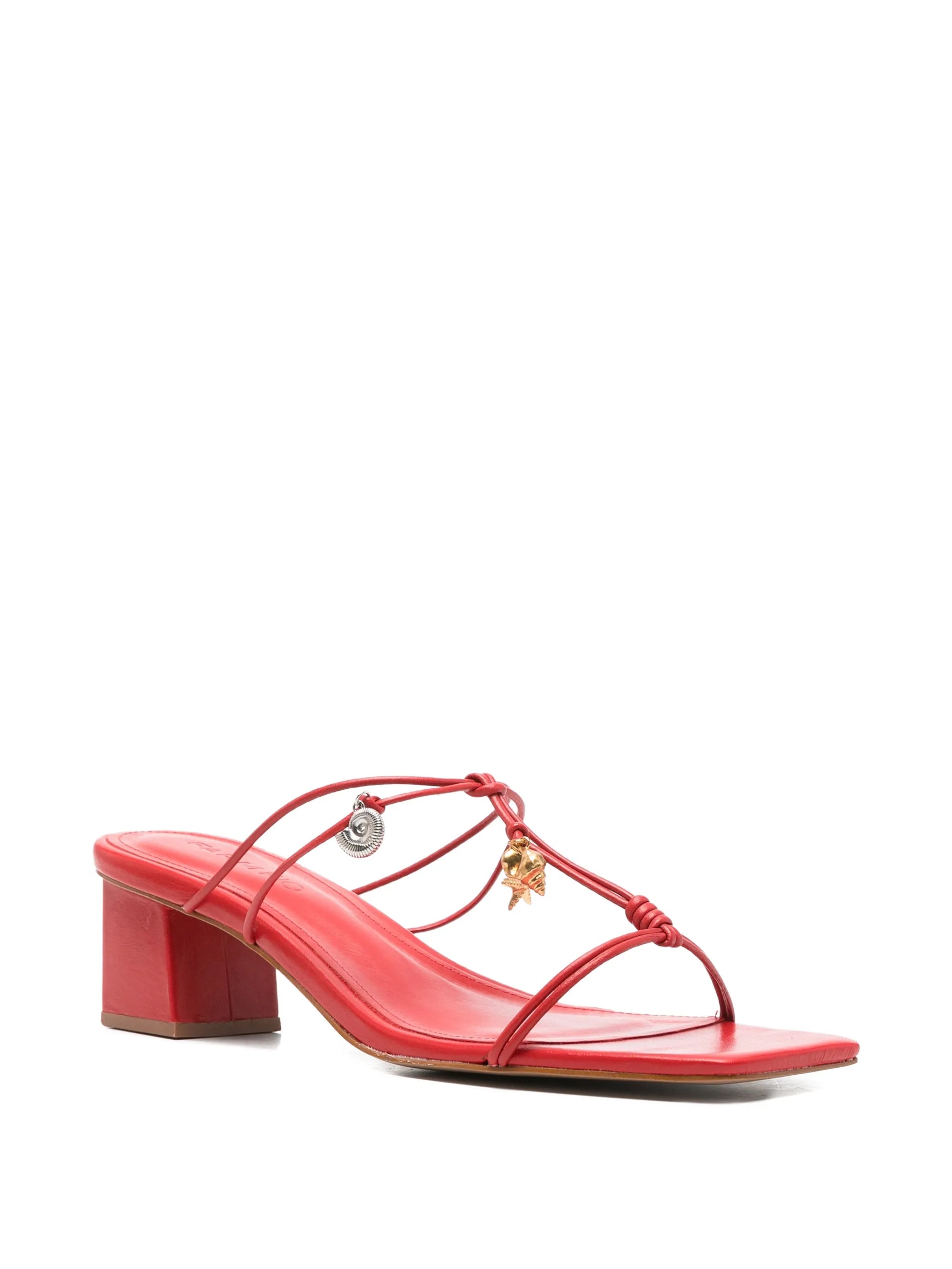 charm-detail strappy sandals