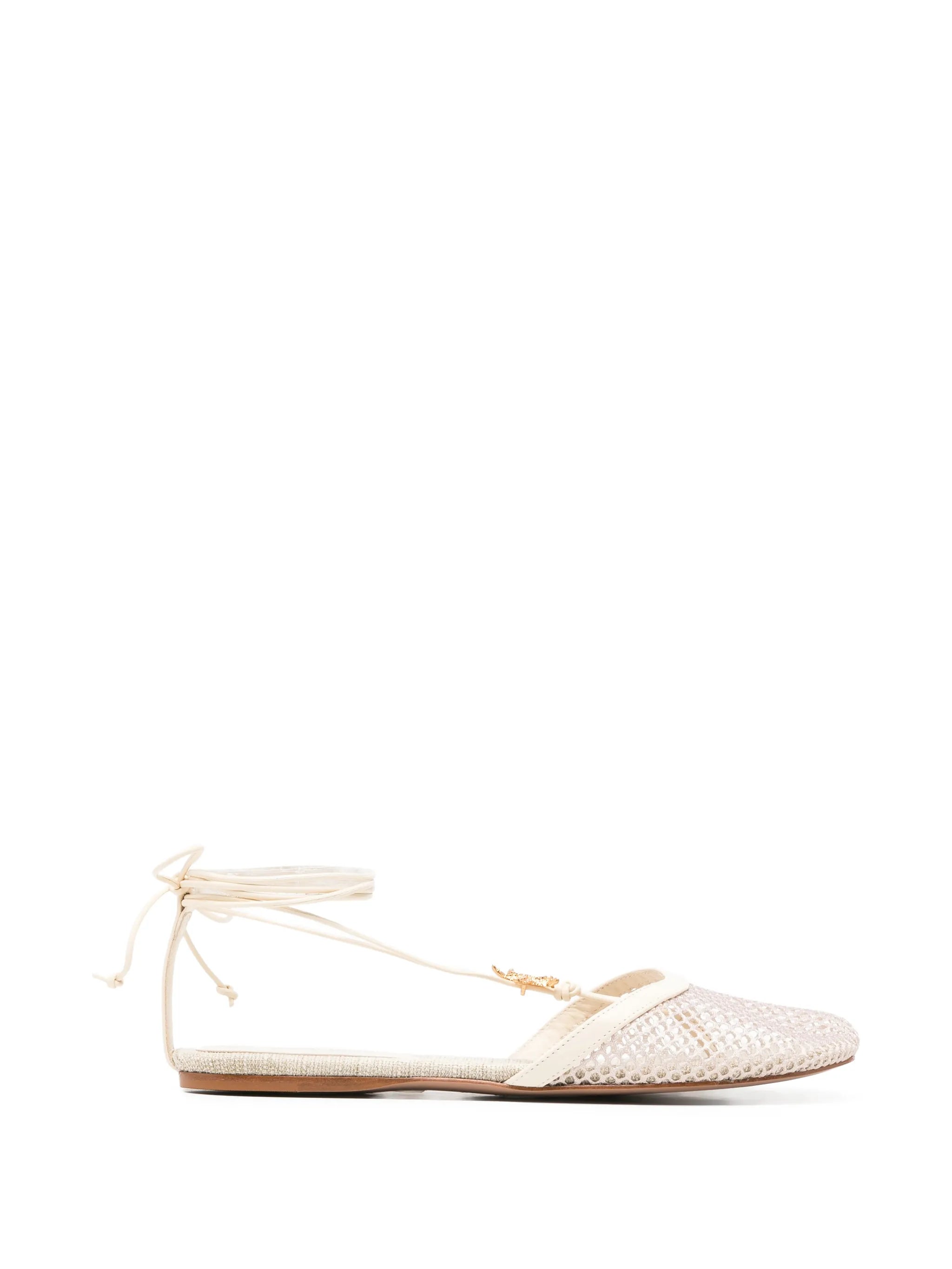 starfish-detail lace-up mules