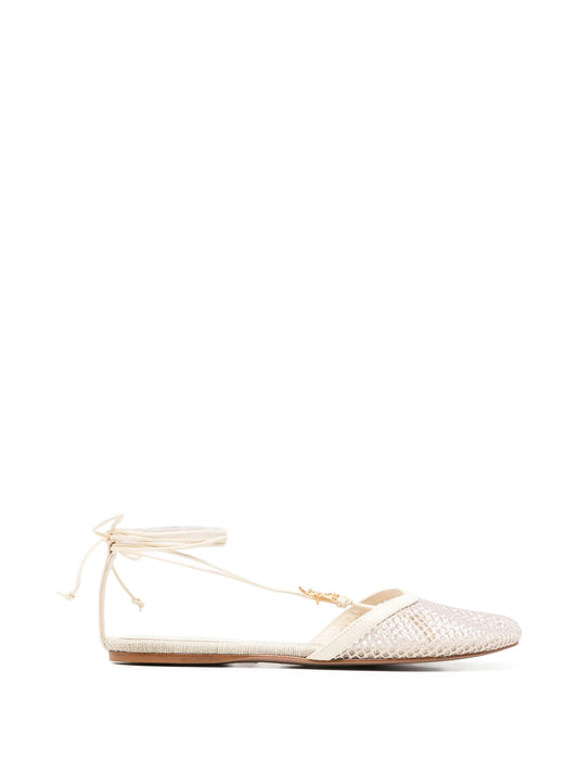 starfish-detail lace-up mules