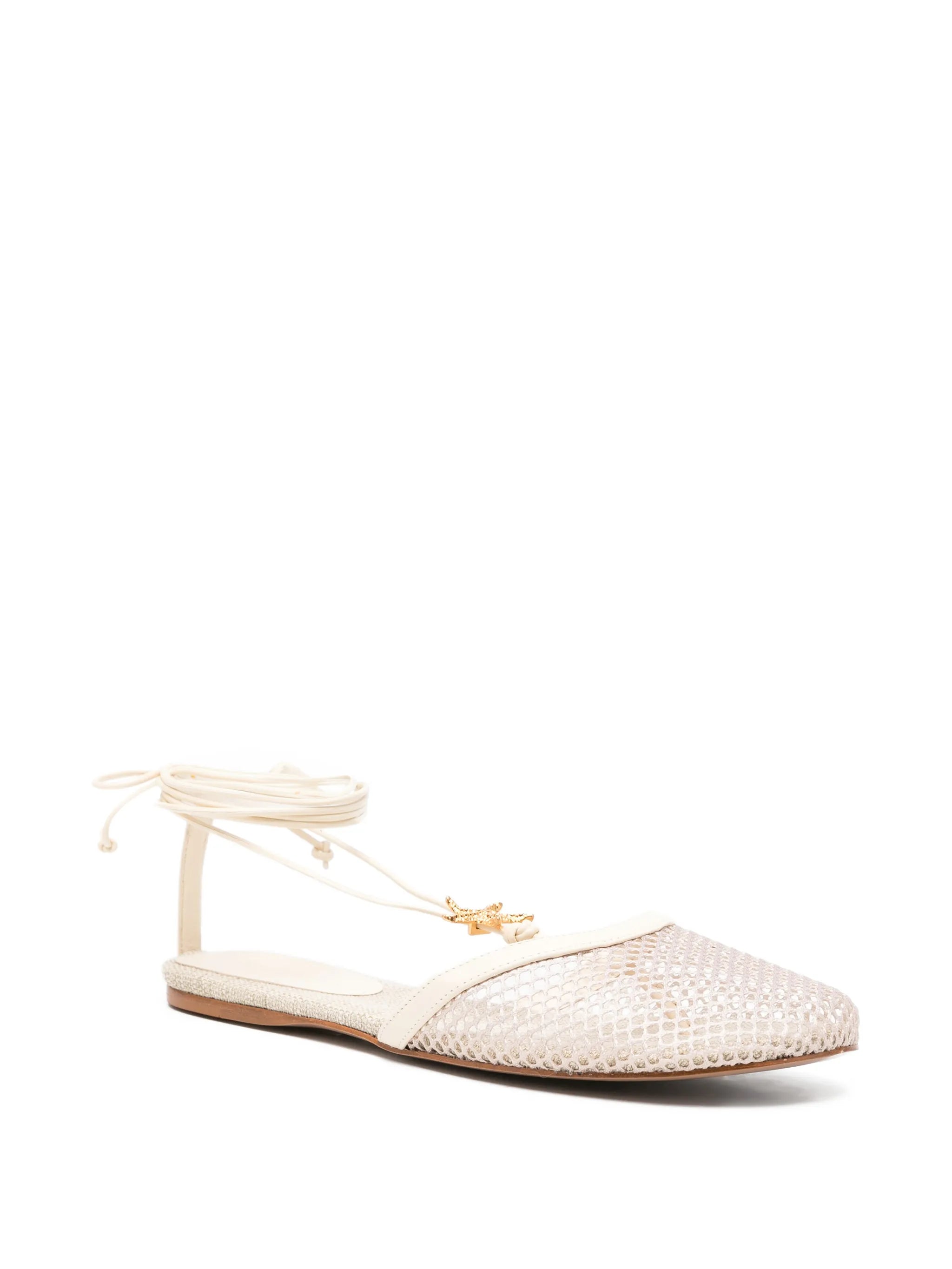 starfish-detail lace-up mules
