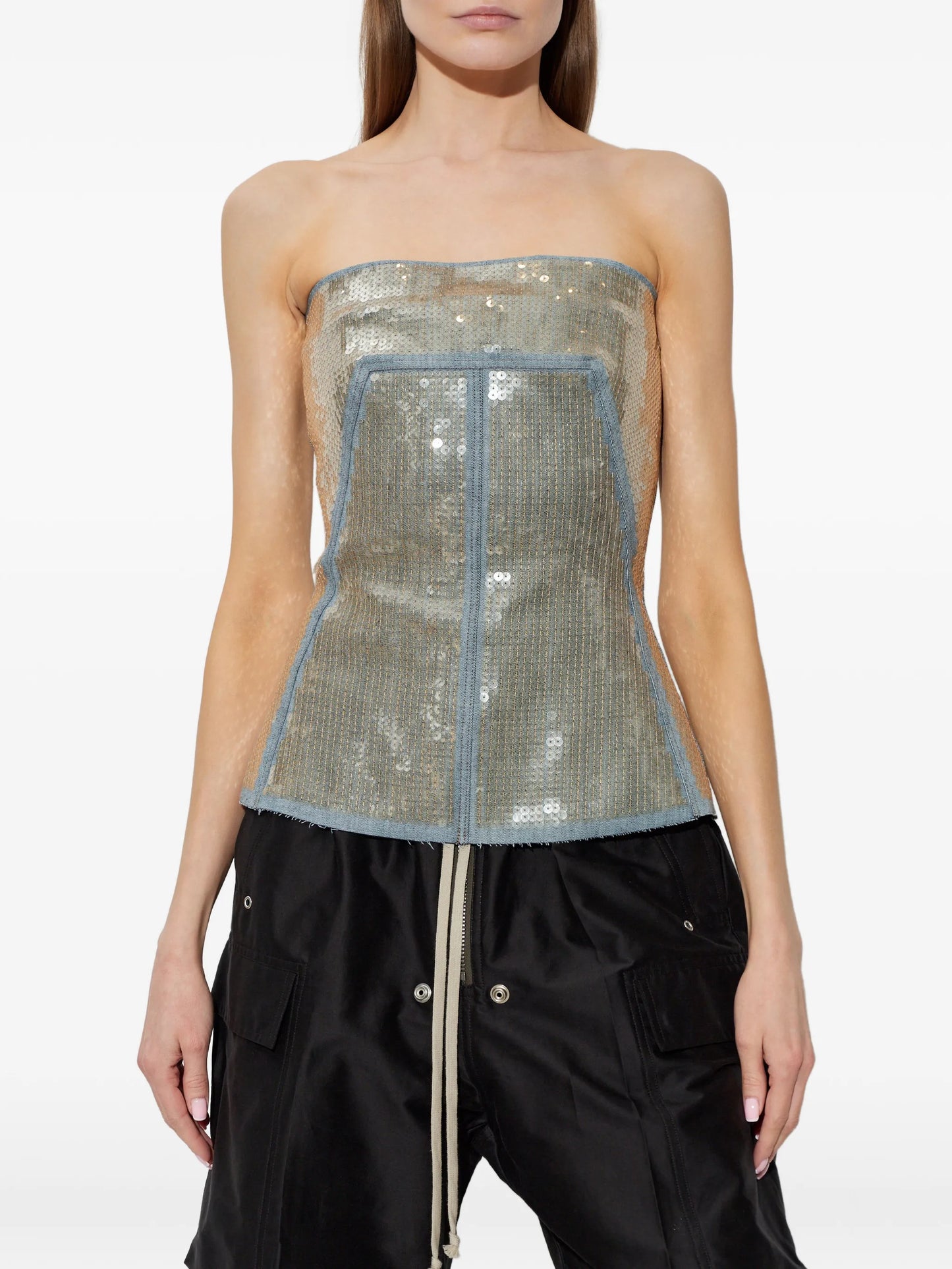 sequin panelled top