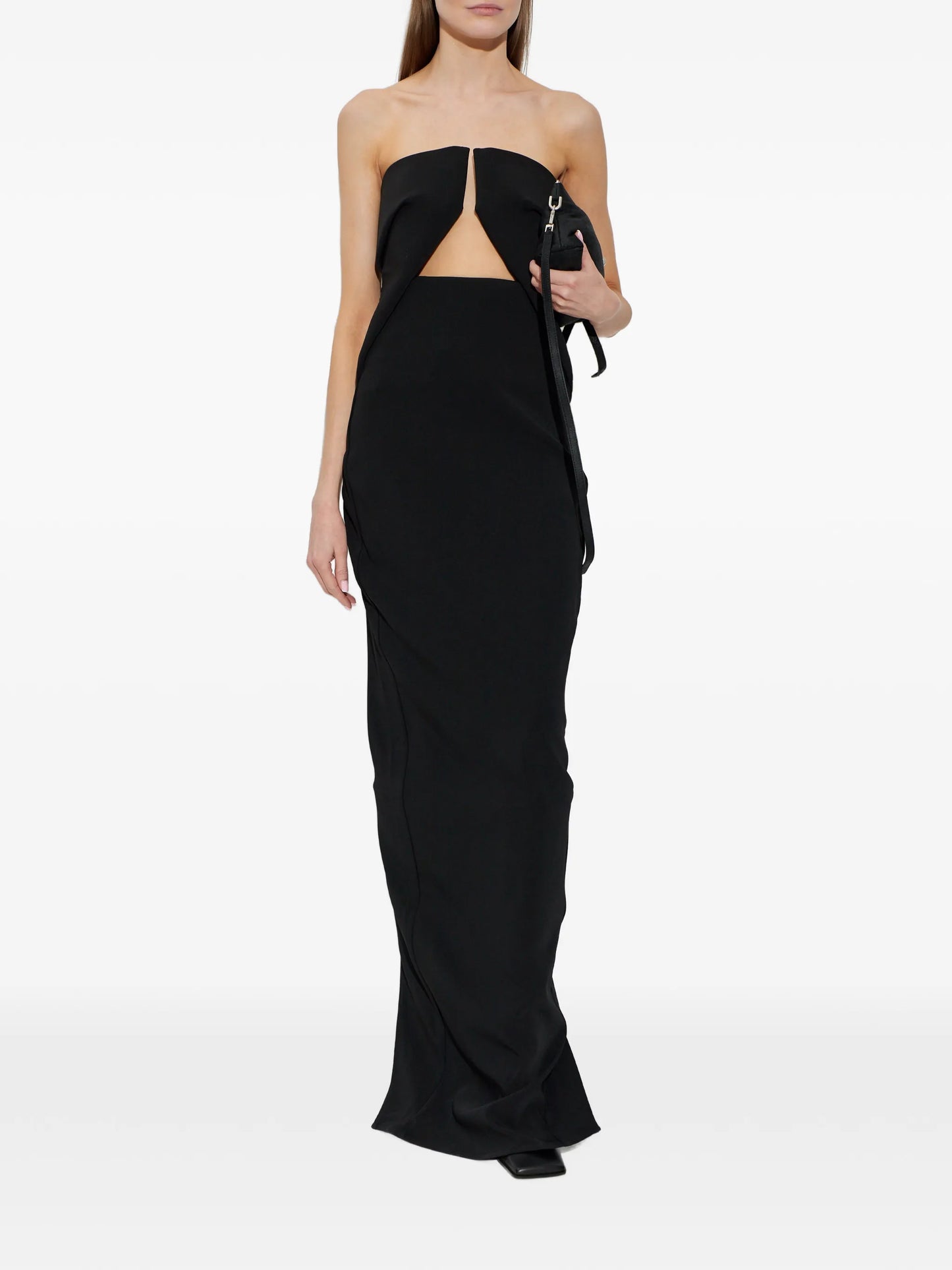 cut-out strapless maxi dress
