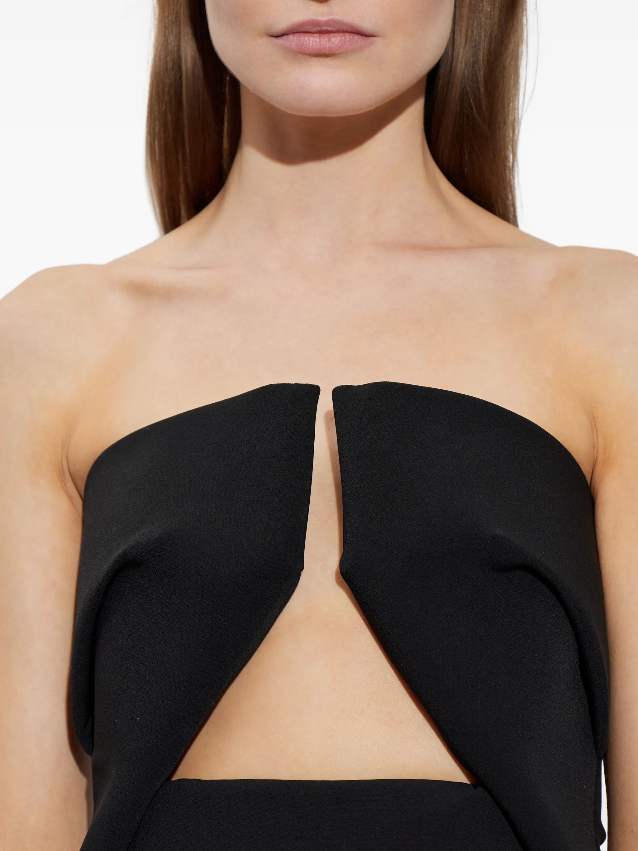 cut-out strapless maxi dress
