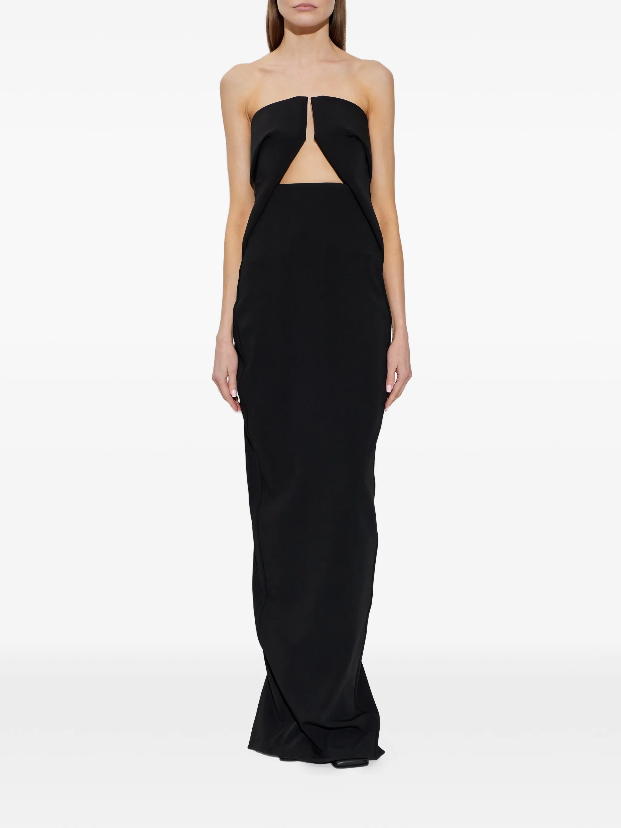 cut-out strapless maxi dress