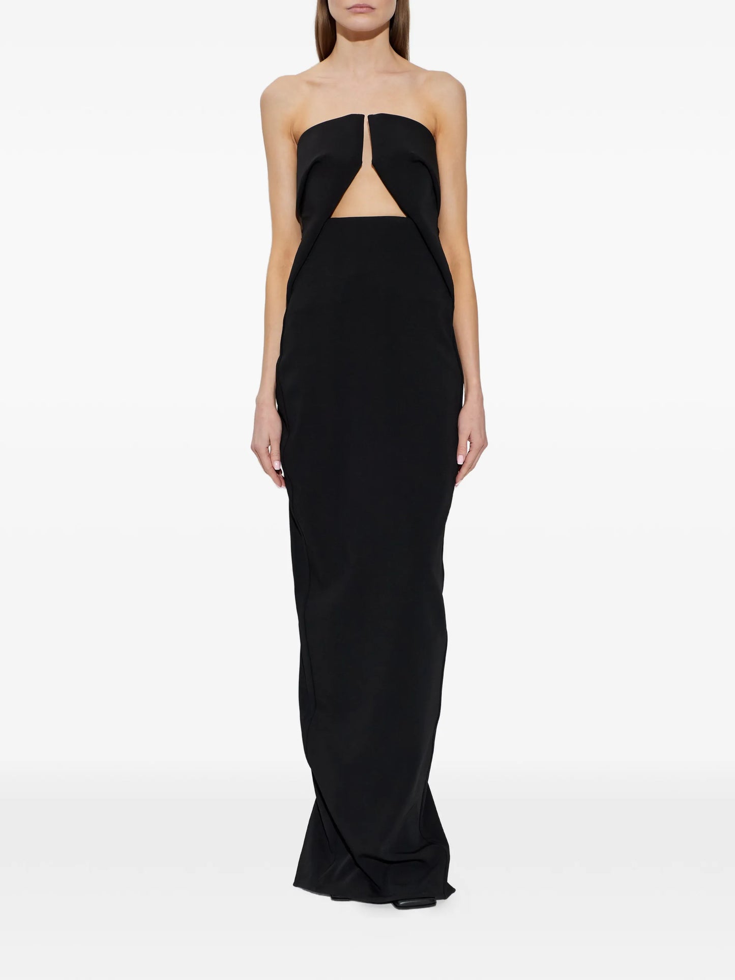 cut-out strapless maxi dress