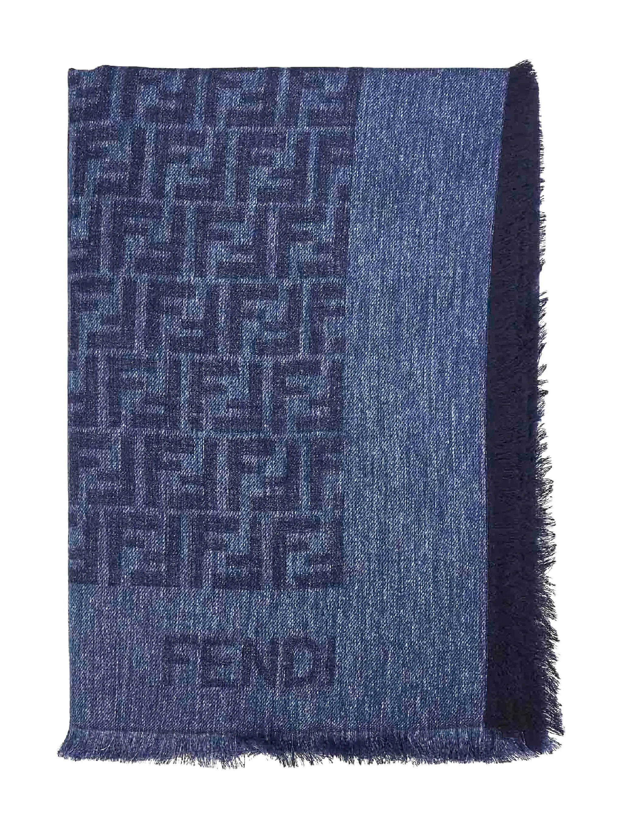 FF motif fringed shawl