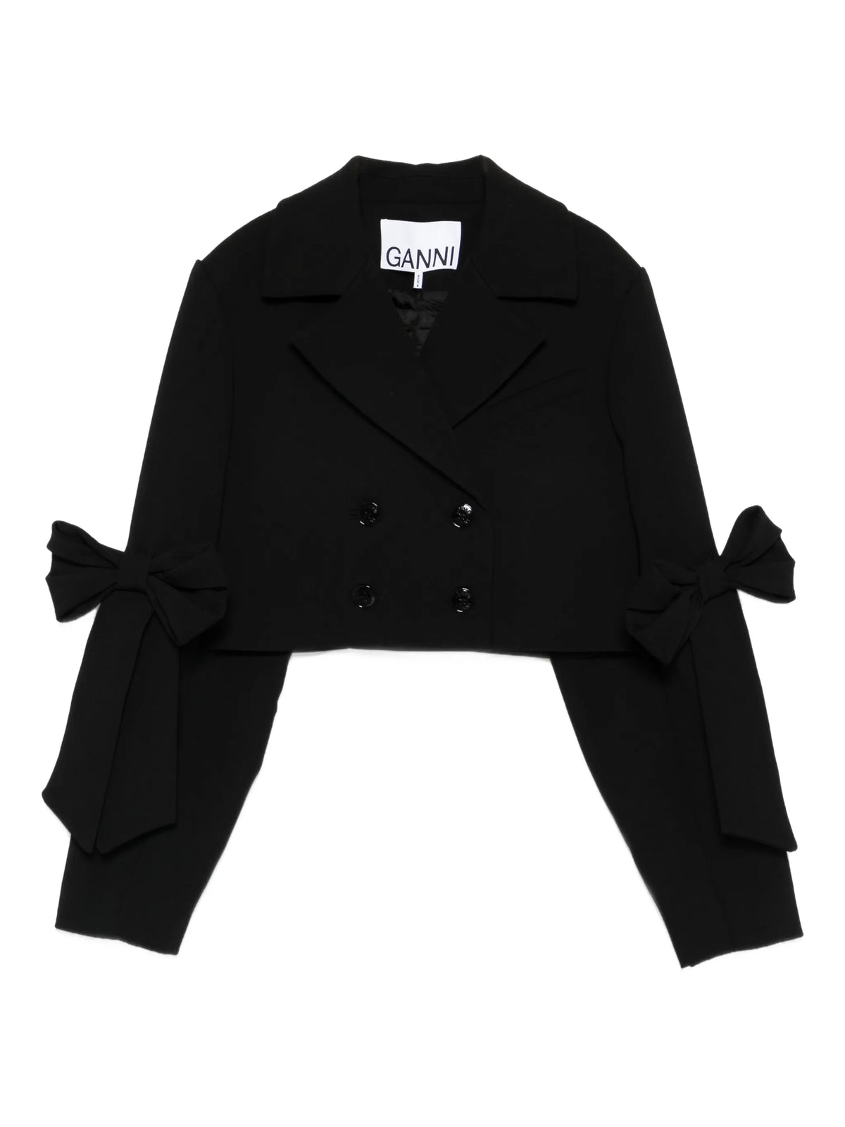 black crepe cropped blazer