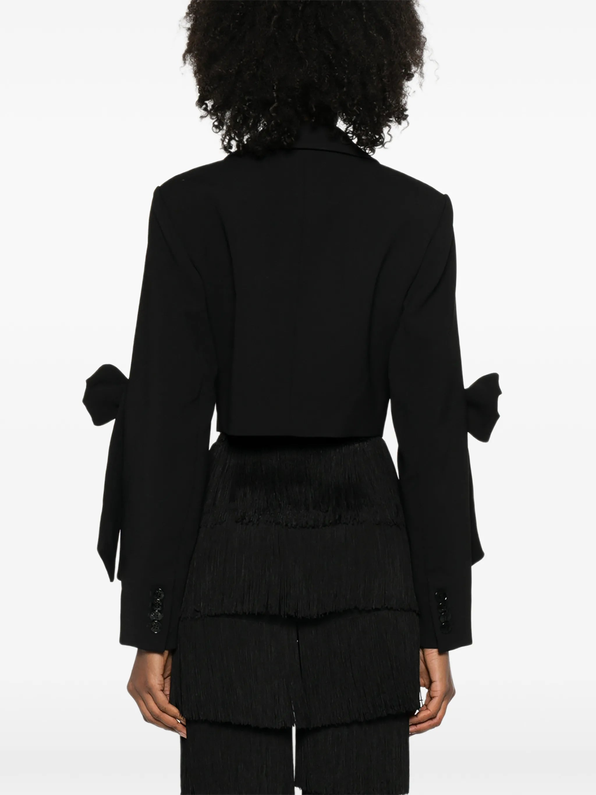 black crepe cropped blazer