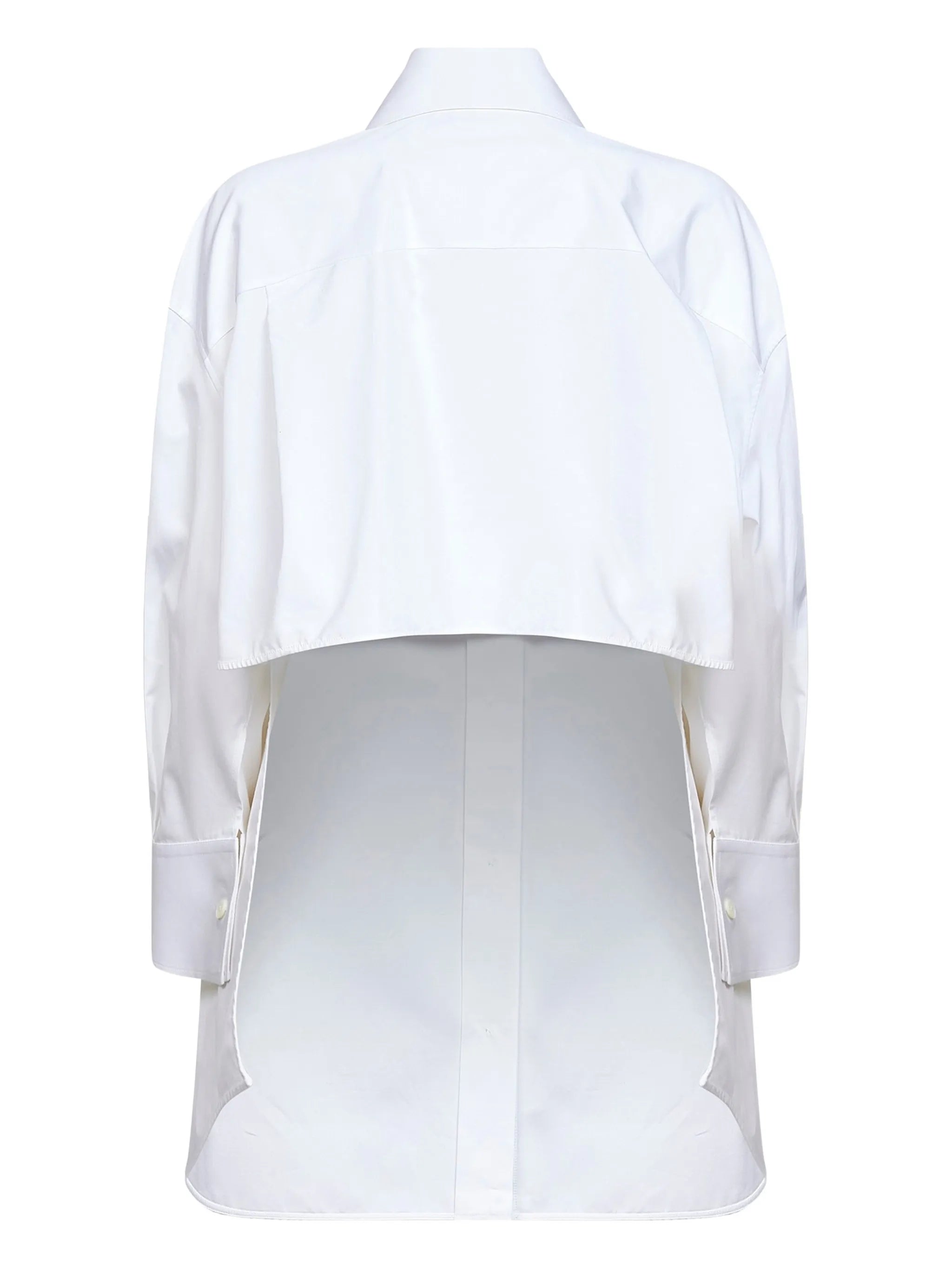 asymmetric shirt in poplin