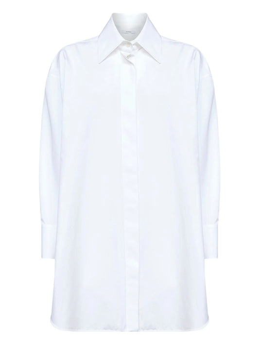 asymmetric shirt in poplin