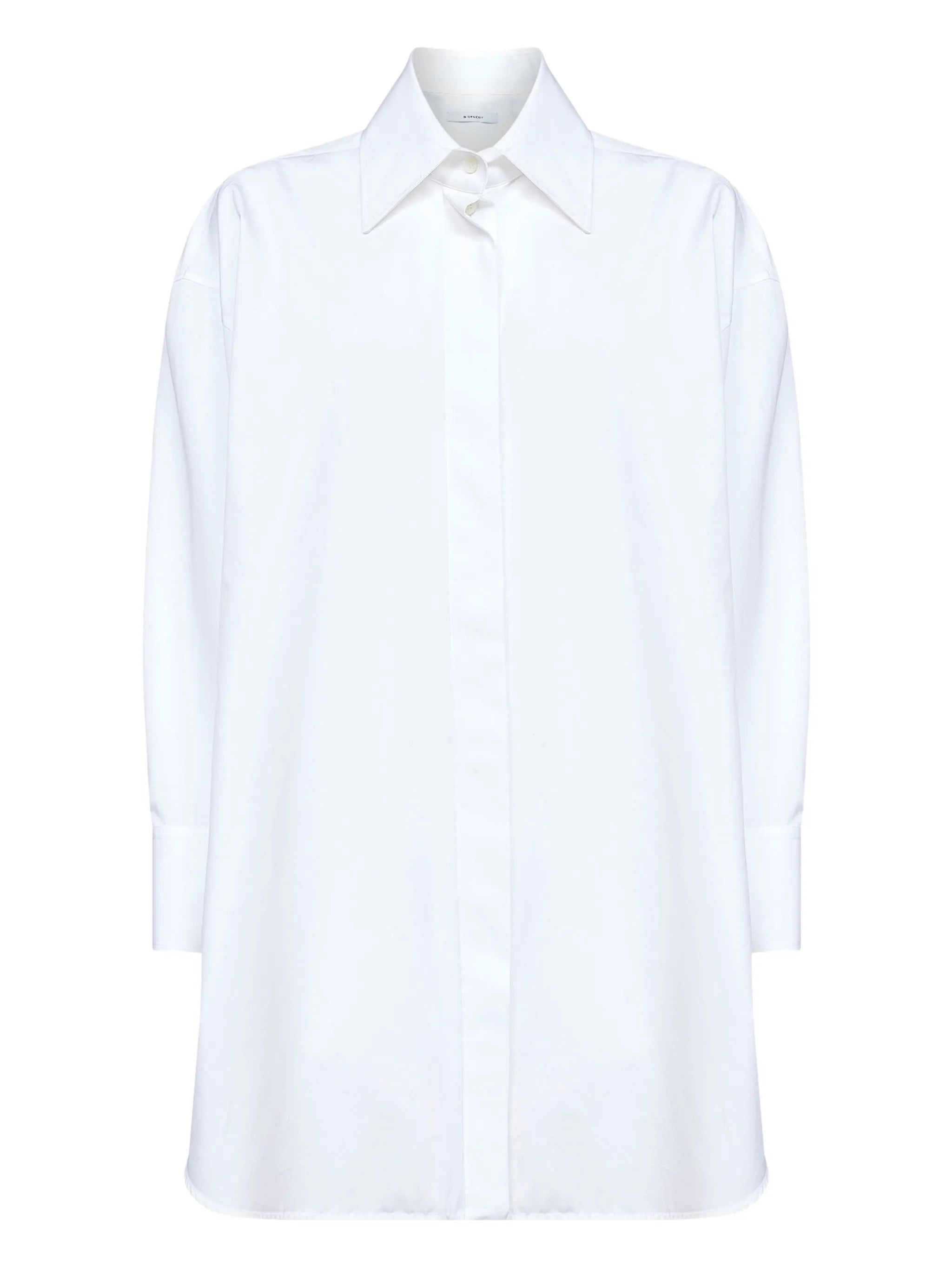 asymmetric shirt in poplin