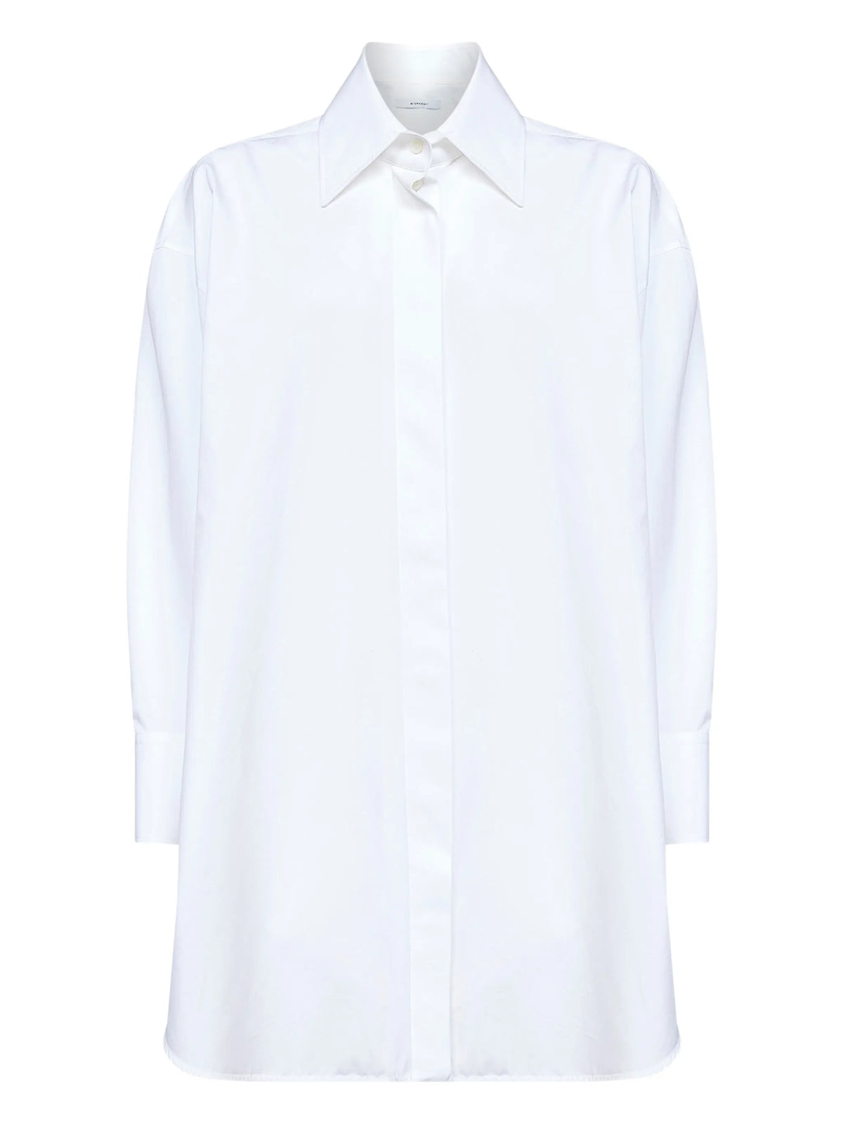 asymmetric shirt in poplin