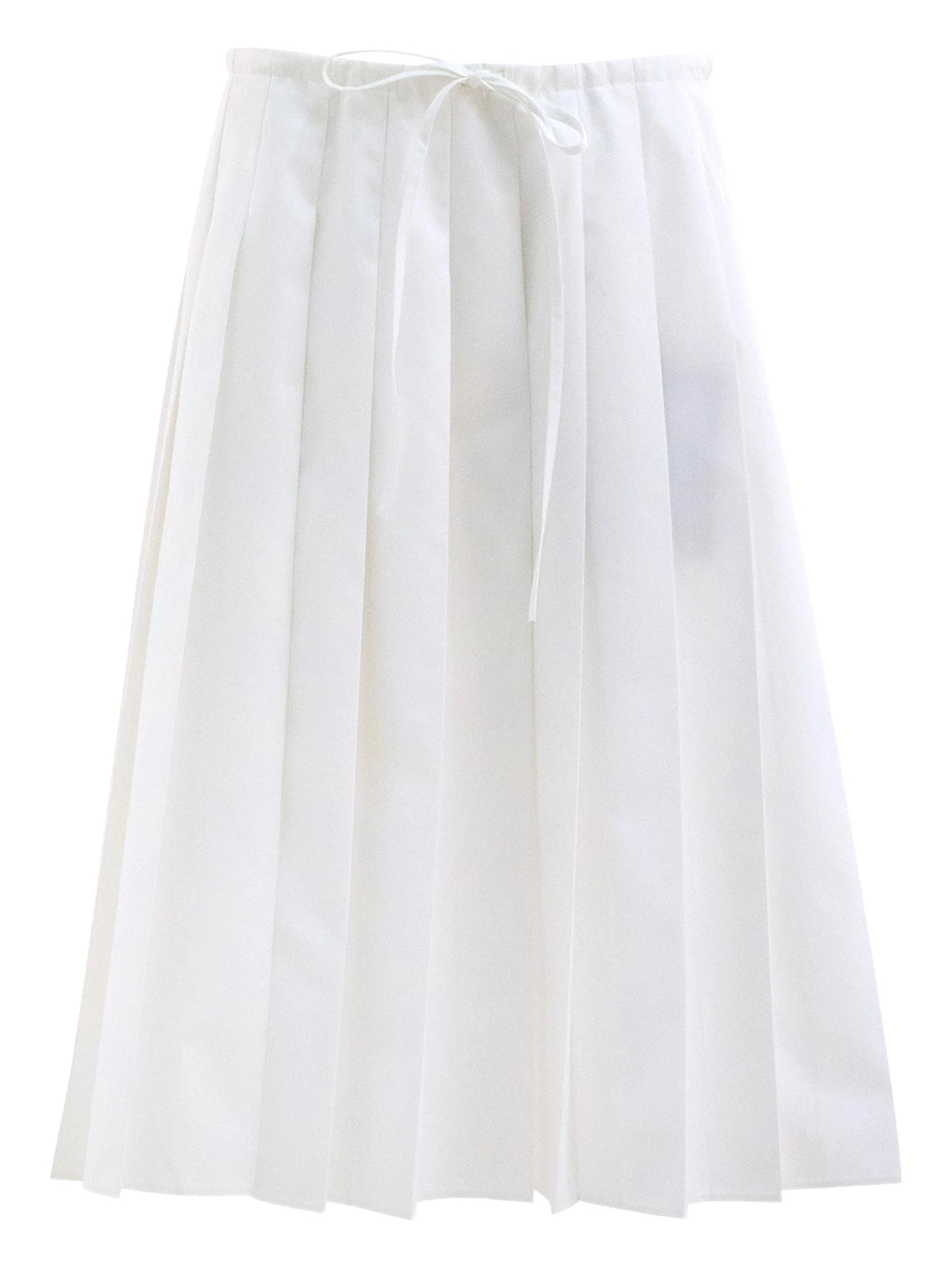 tie pleated midi skirt