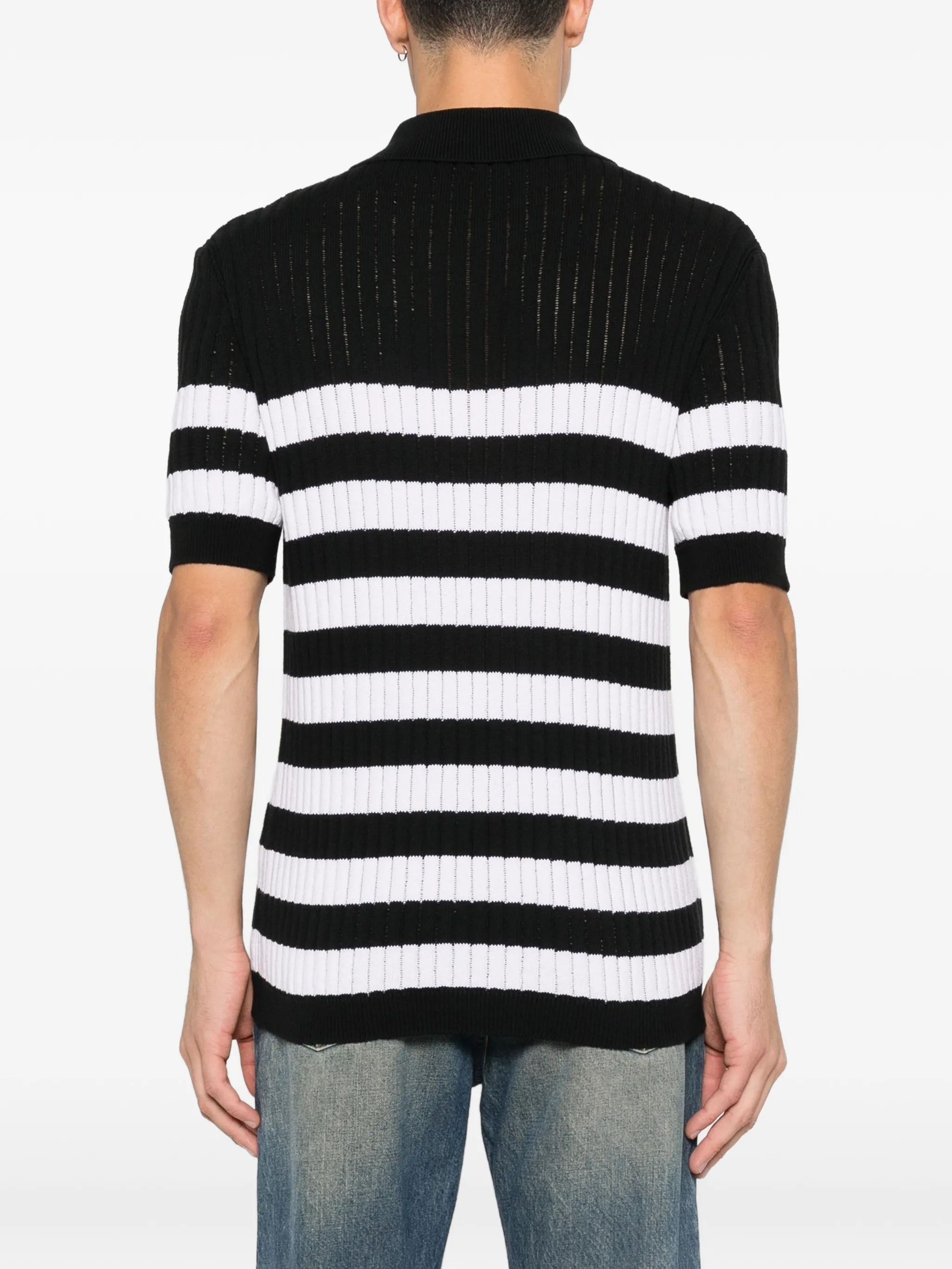 striped-pattern polo shirt