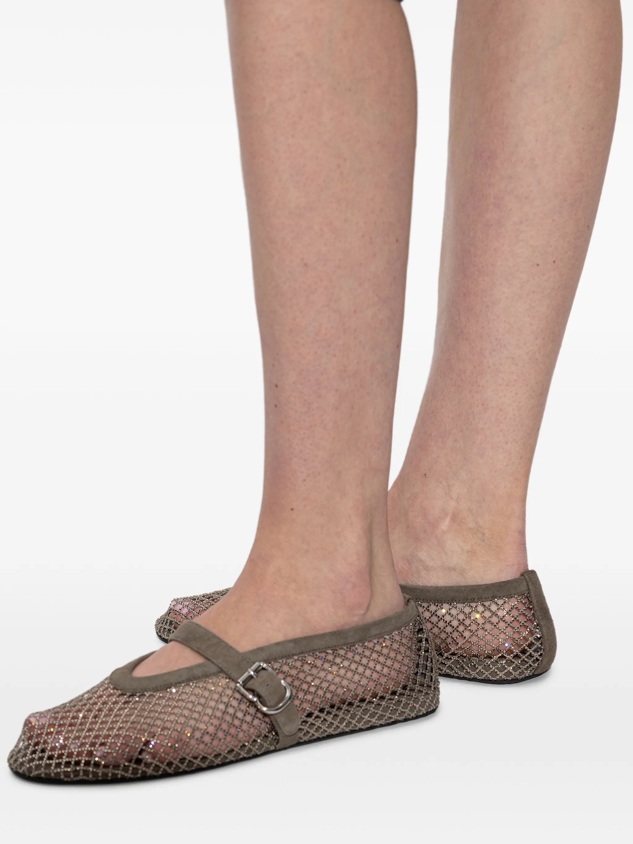 Ballet flats in strass fishnet