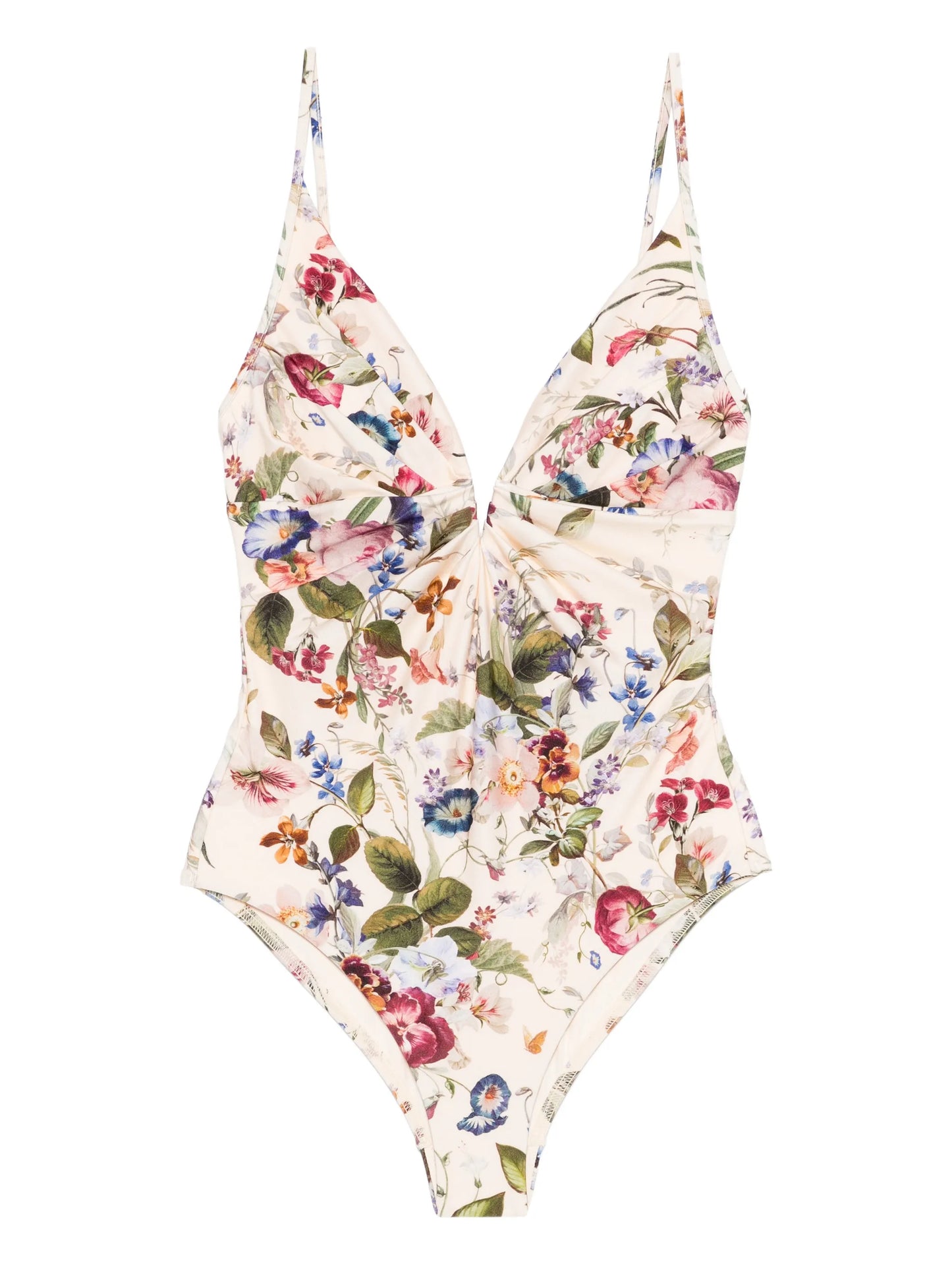 floral-pattern swimsuit