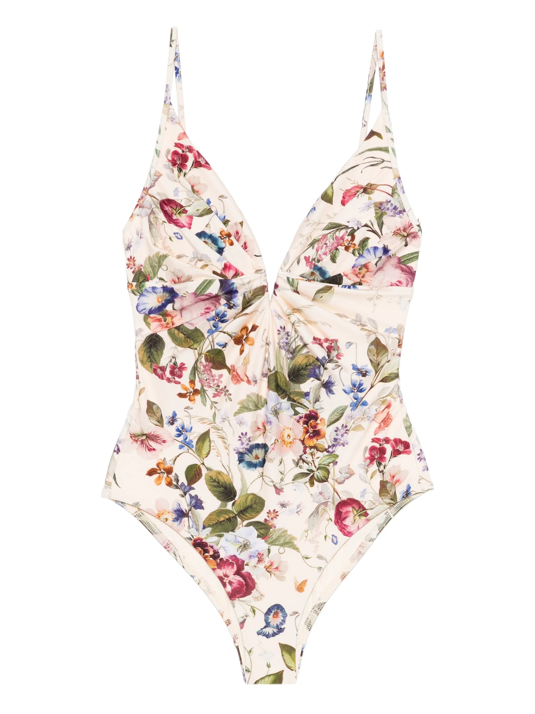 floral-pattern swimsuit