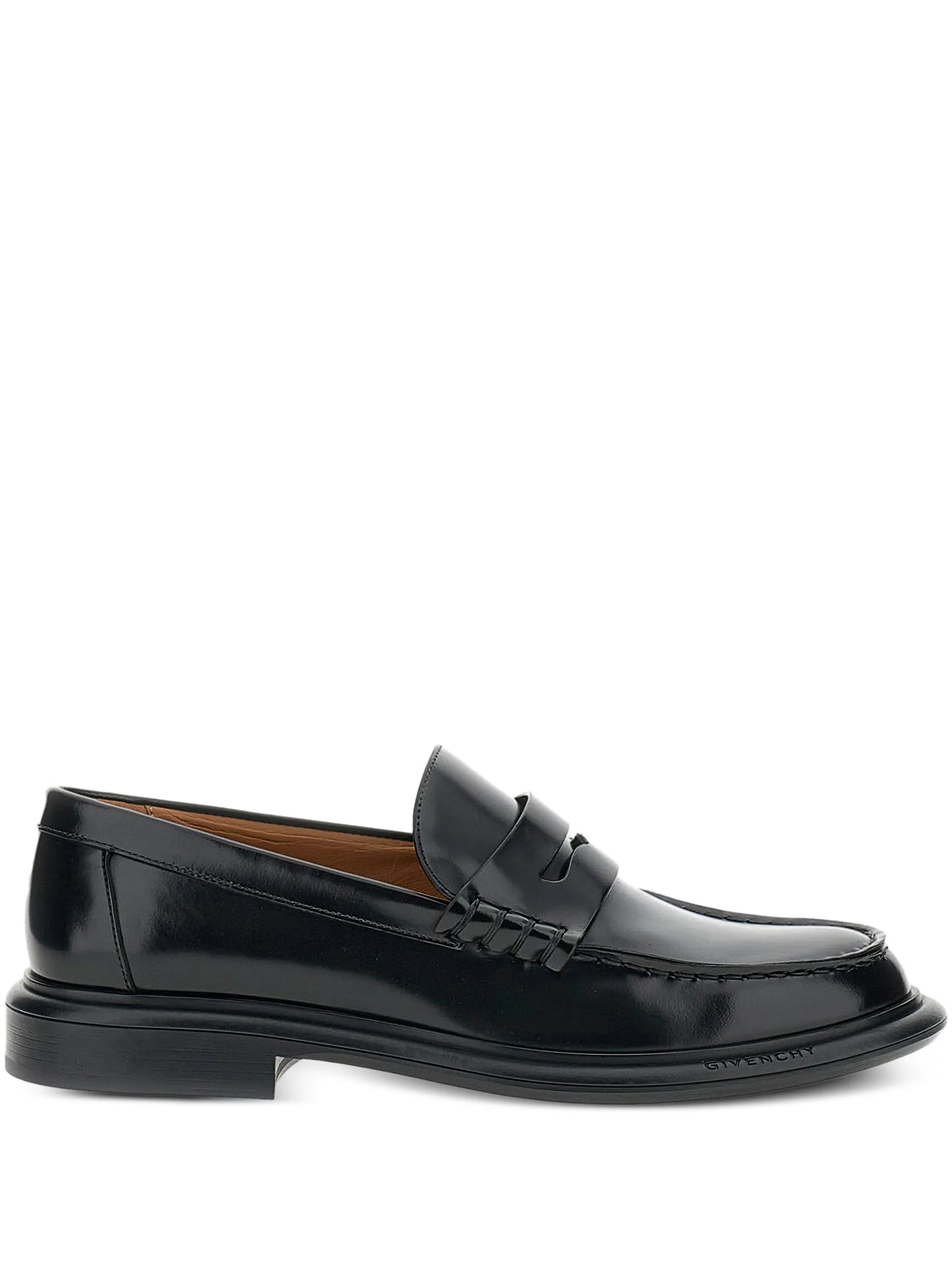 brushed-leather loafers