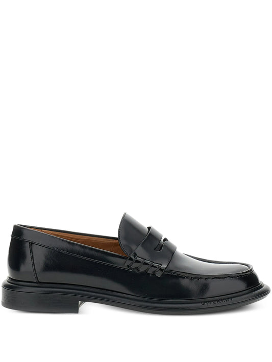 brushed-leather loafers