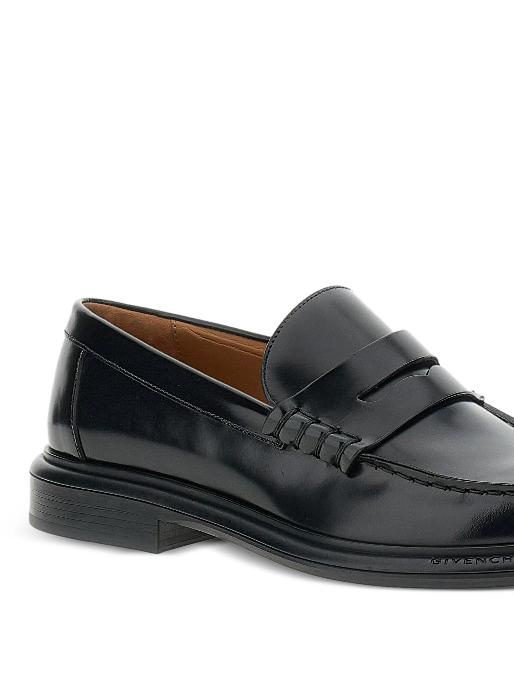 brushed-leather loafers