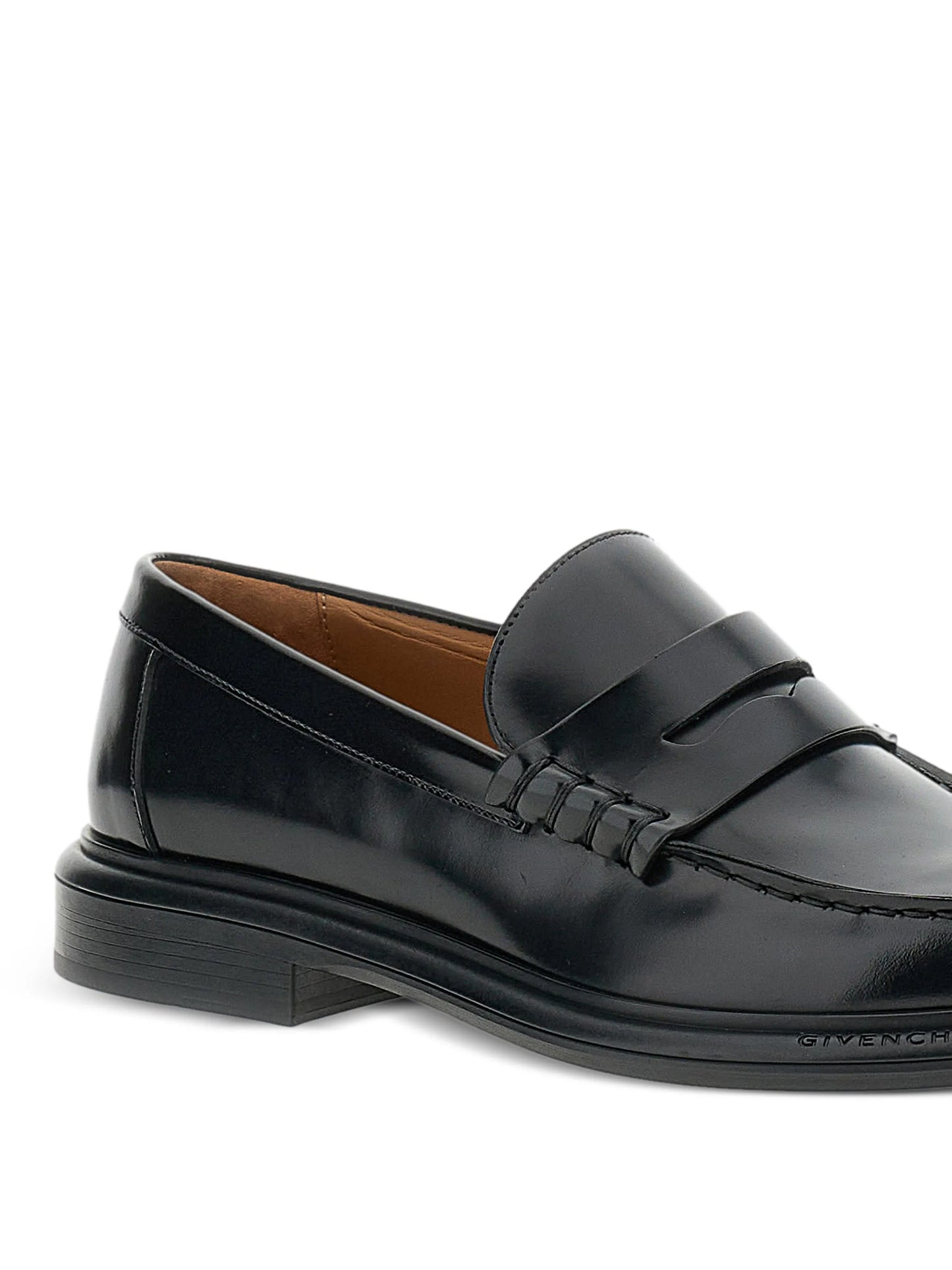 brushed-leather loafers