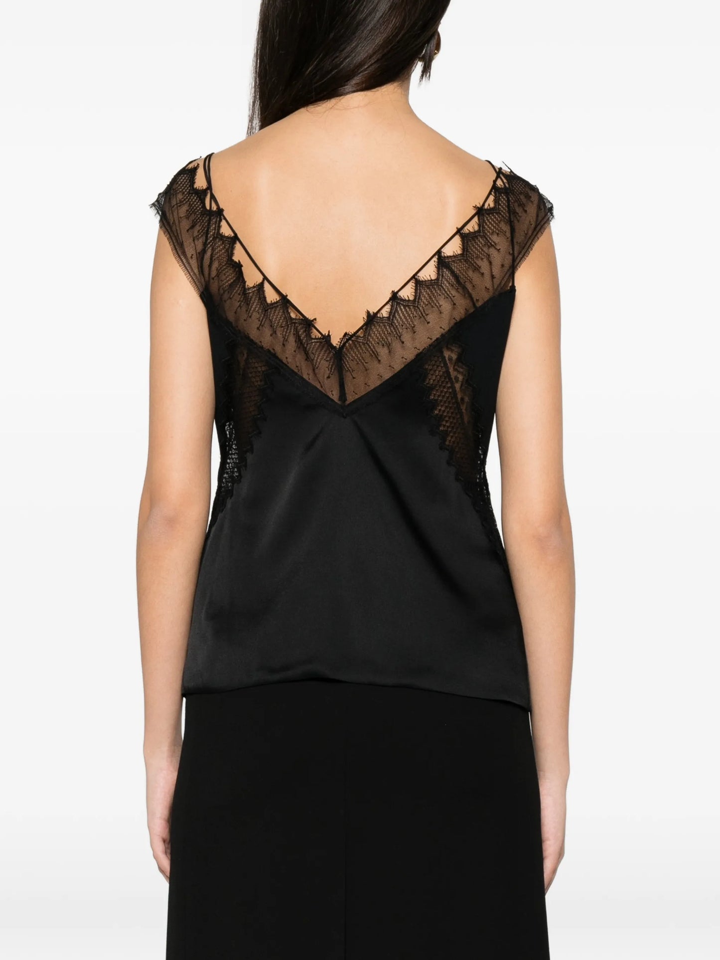 lace-trim satin top