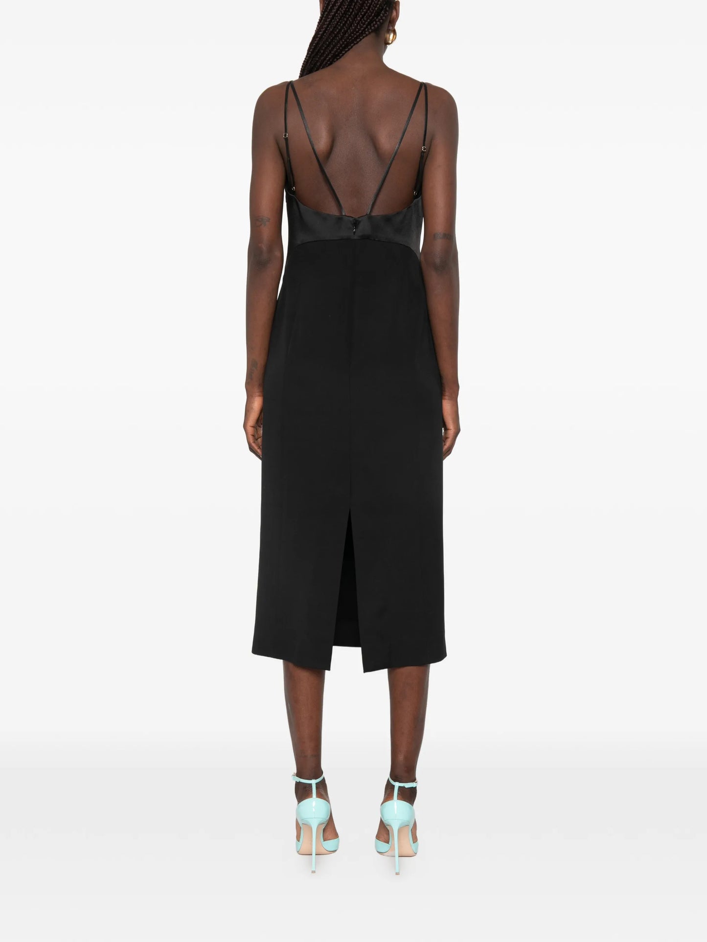 midi strap square neck dress